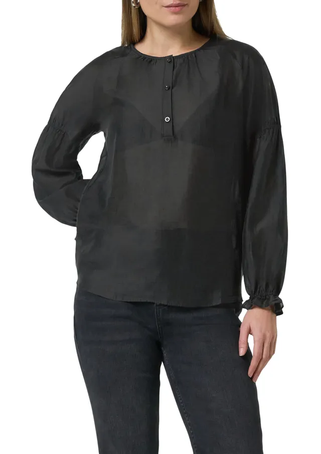 comma-raglan-bluse-damen-viskosemix-gr-38-transparent image 1
