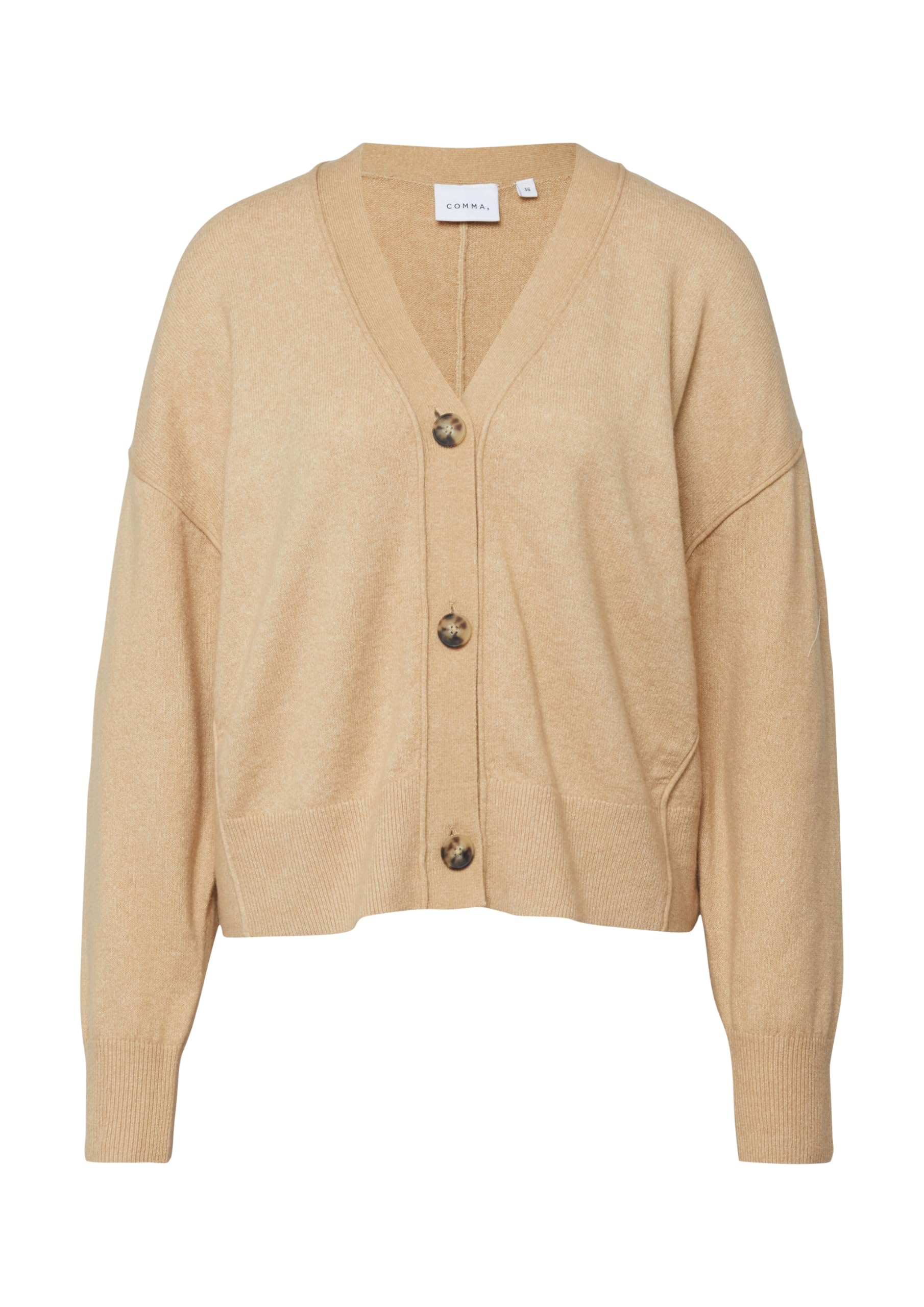 comma-strickjacke-feinstrick-oversize-v-ausschnitt-pastellt-rkis image 4