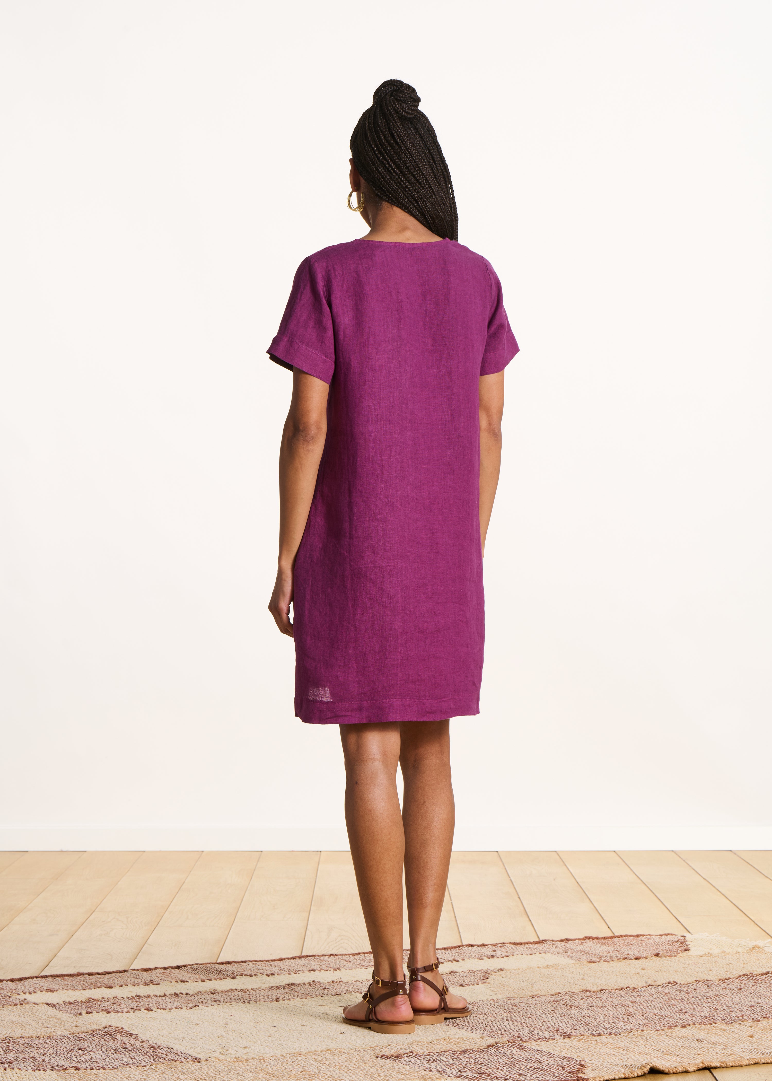 la-f-e-marabout-e-pompei-kleid-figue-lin-kurz-leinen image 2