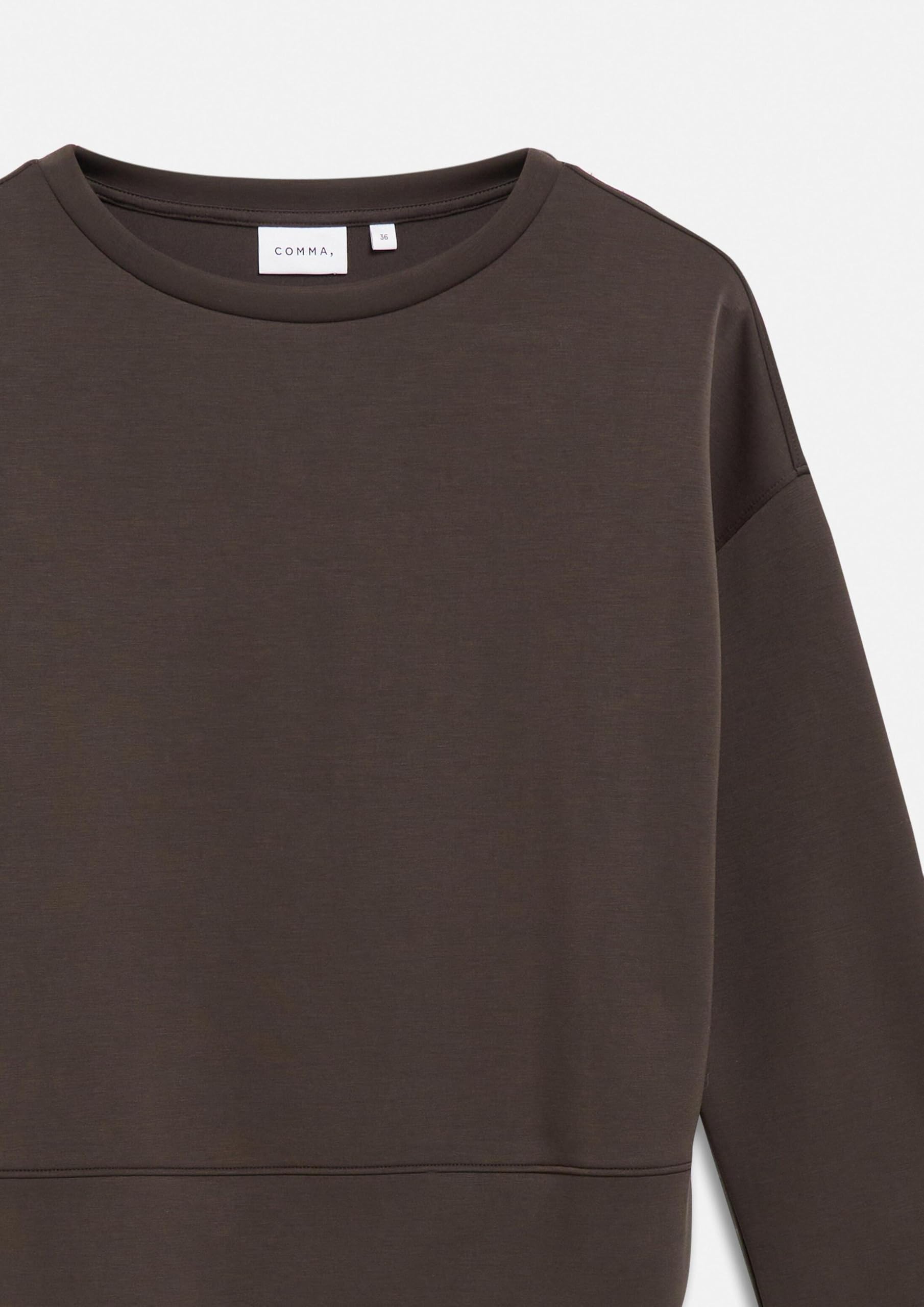 comma-sweatshirt-faltendetail-dunkelbraun-gr-36 image 5