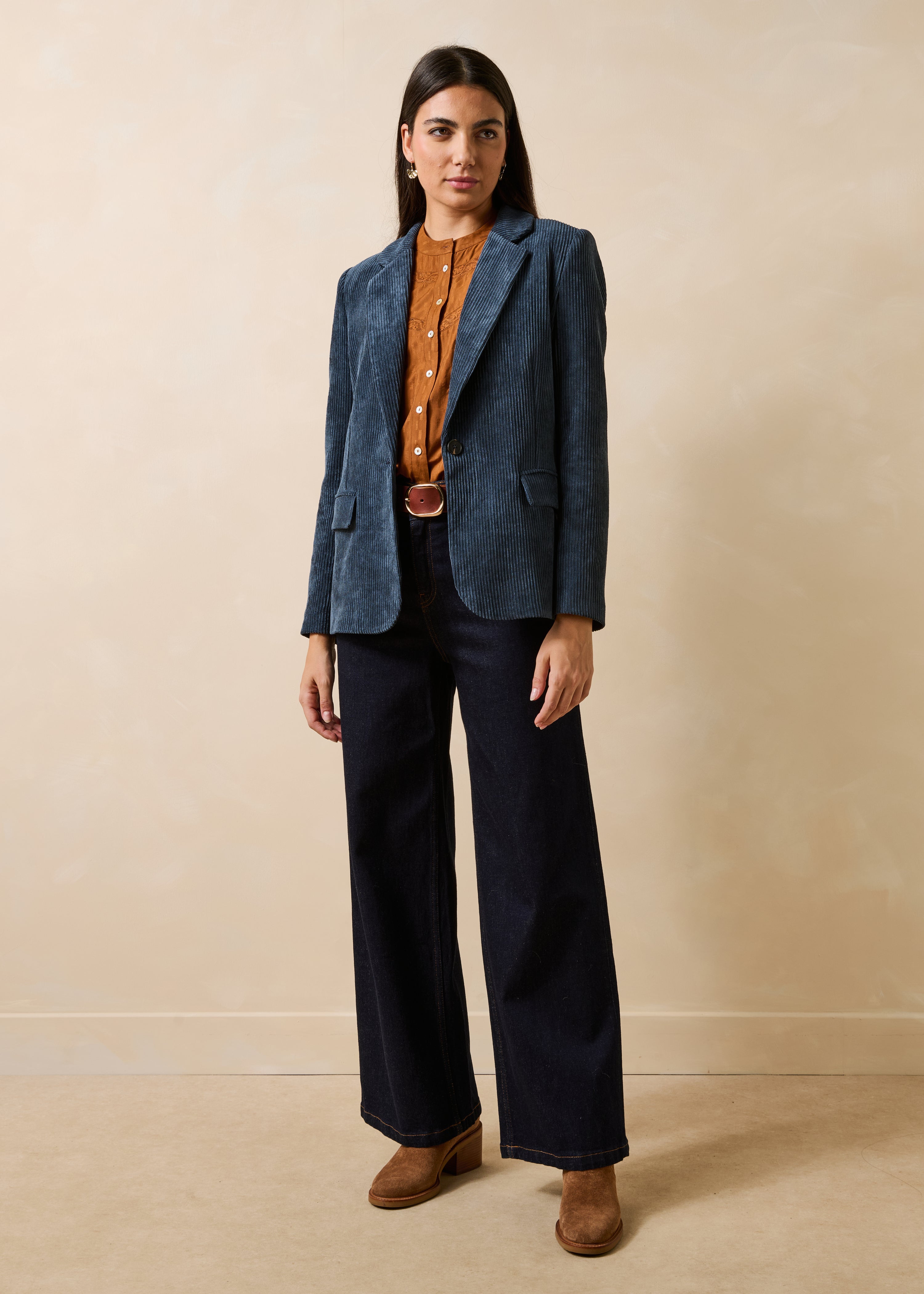 la-f-e-marabout-e-galina-cord-blazer-blau-stahl-cordjacke image 2