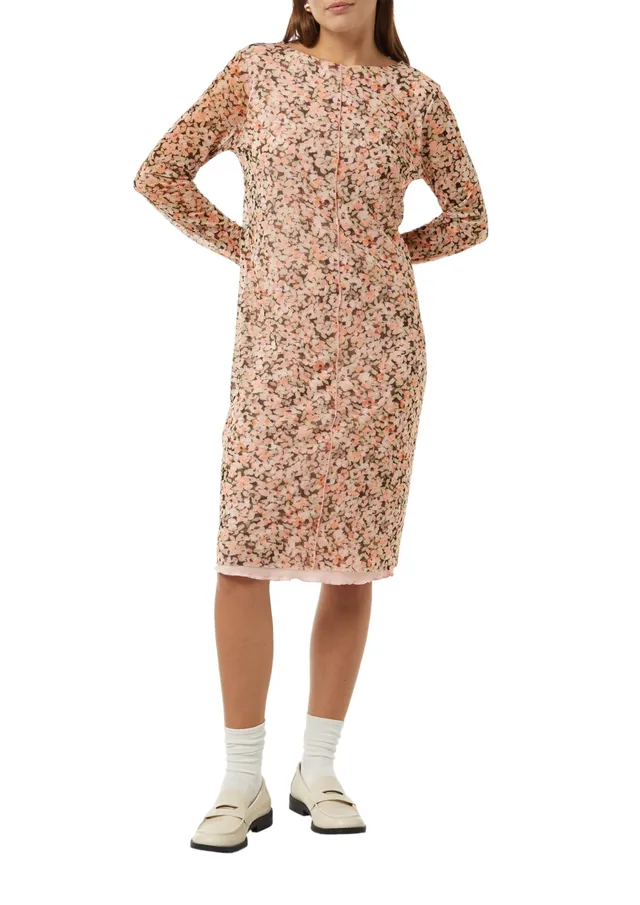 comma-midikleid-mesh-floraler-print-kleid-gr-e-38-rosa image 1