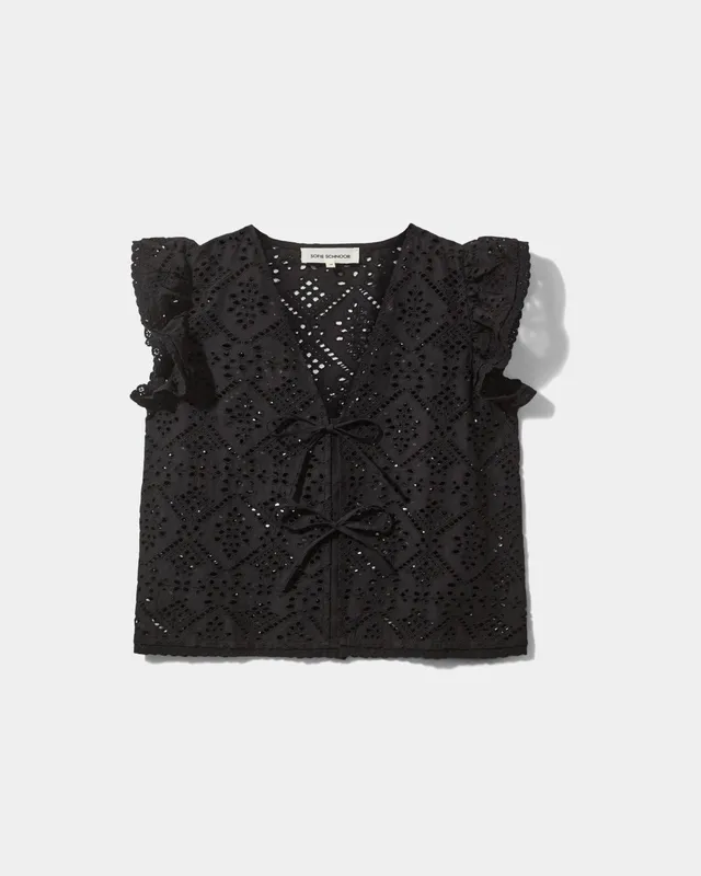 sofie-schnoor-women-williesw-shirt-bluse-schwarz-baumwolle-kurzarm image 1