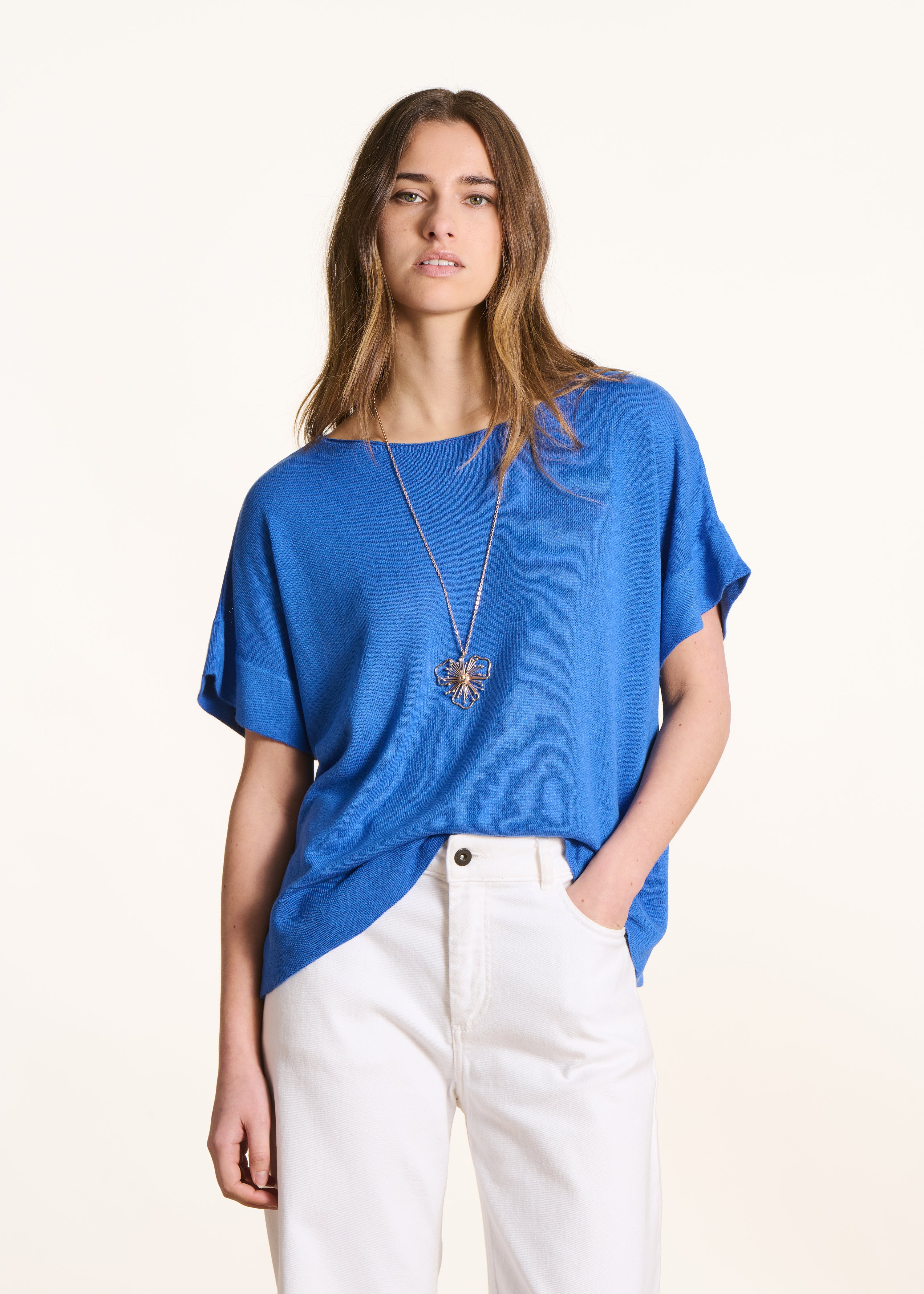 la-f-e-marabout-e-fregate-pullover-blau-bootsausschnitt image 1