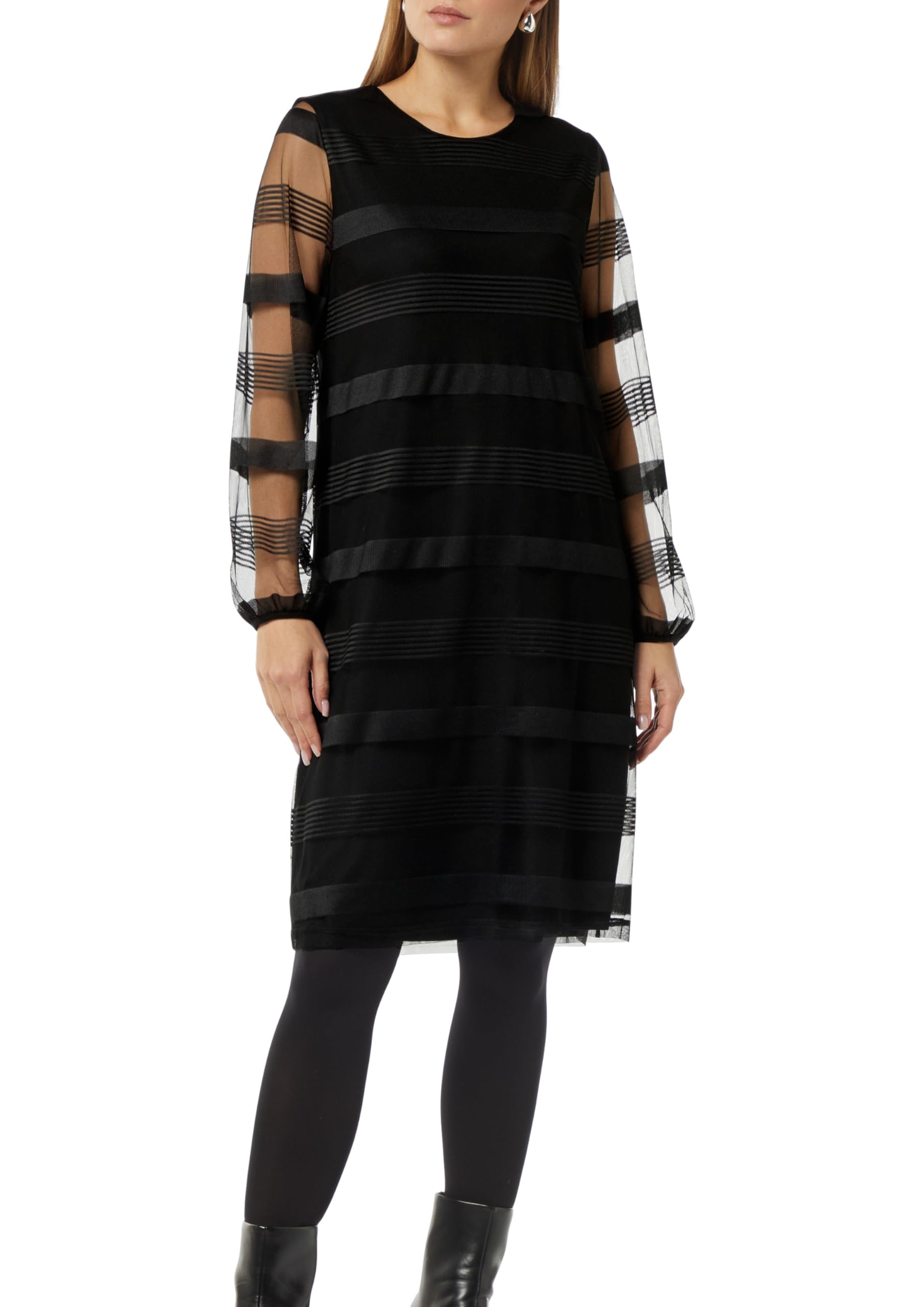 comma-dresses-mesh-kleid-gestreift-gr-e-36-rundhals image 1