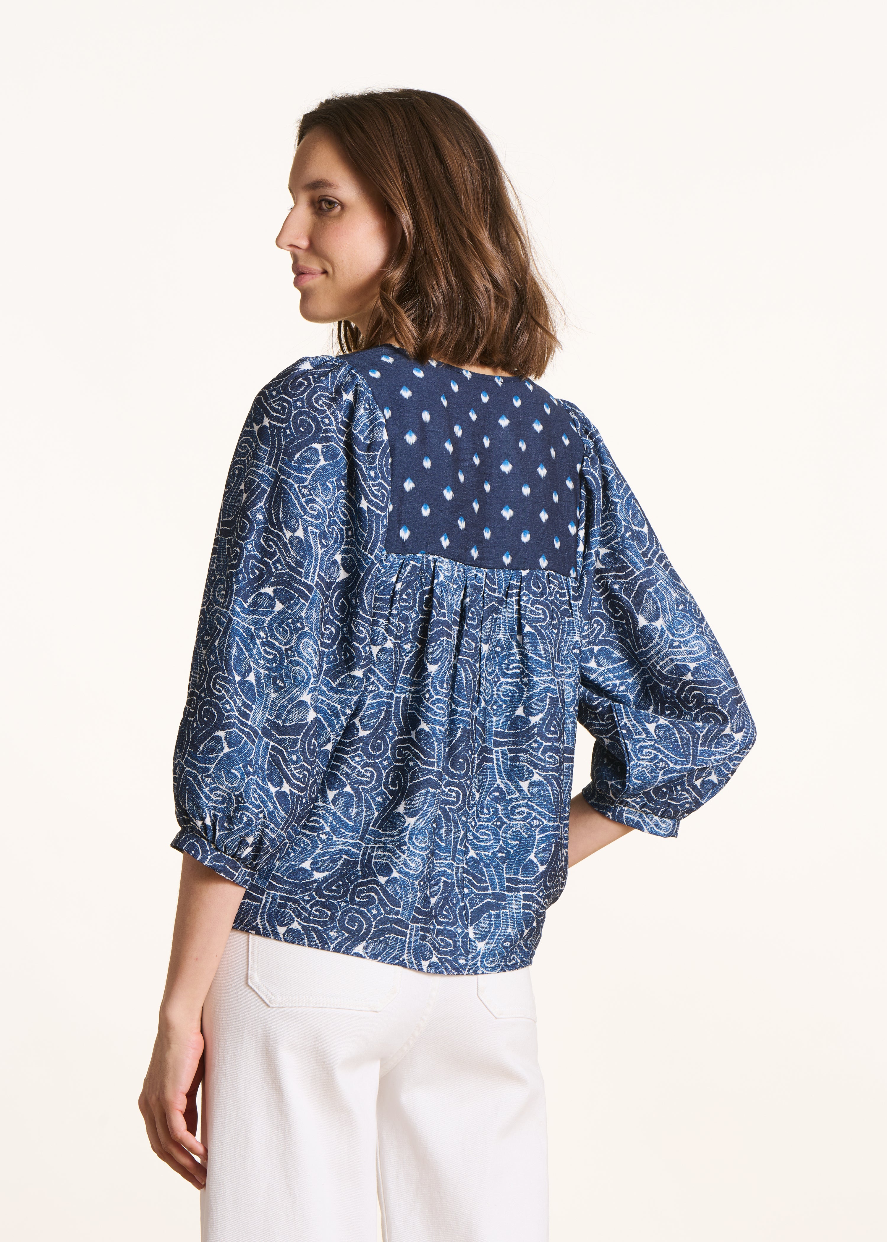 la-f-e-marabout-e-tops-top-blau-patchwork-3-4-rmel-ethno image 3