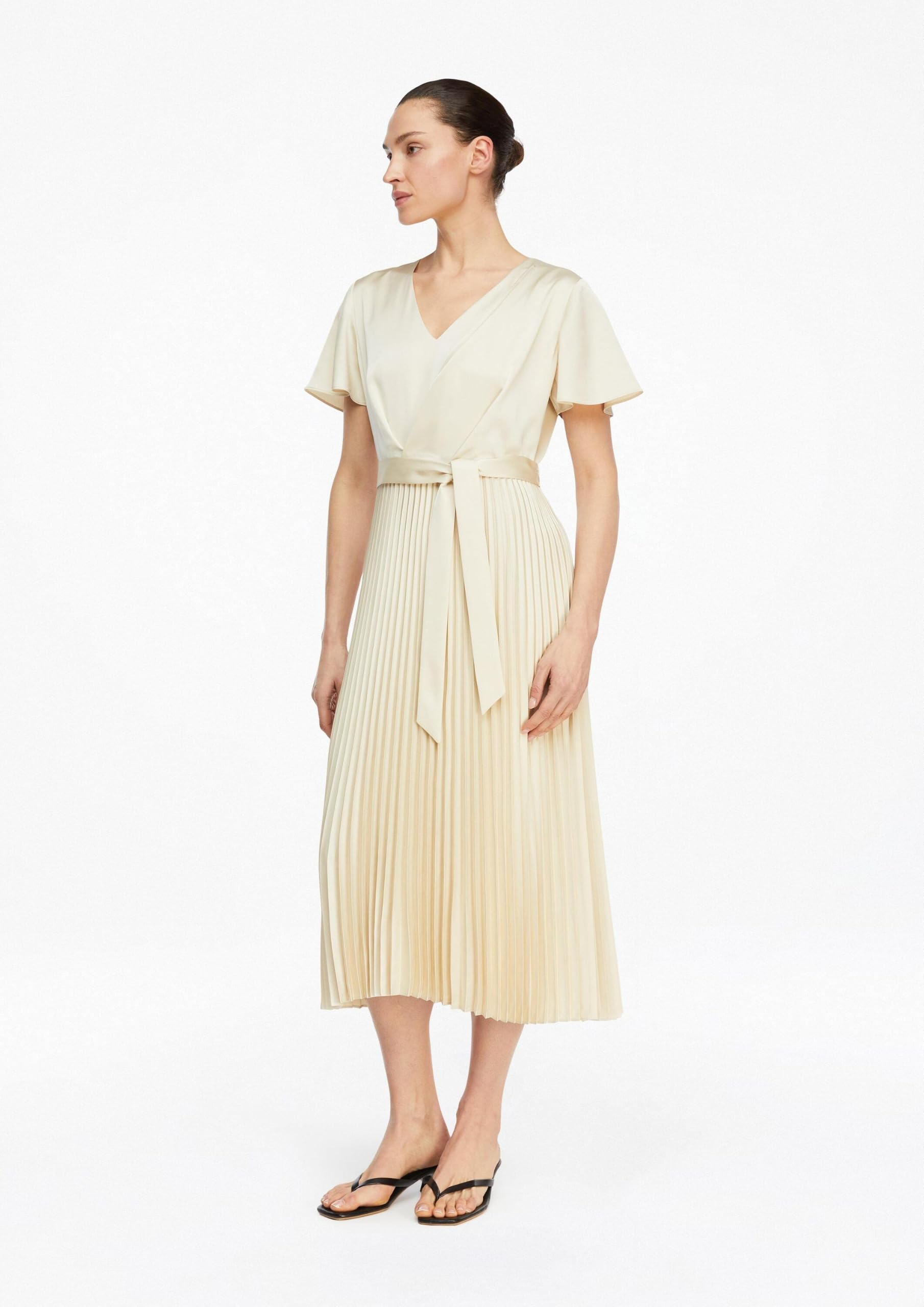 comma-dresses-satinkleid-plisseerock-gr-36-flie-ende-rmel image 6