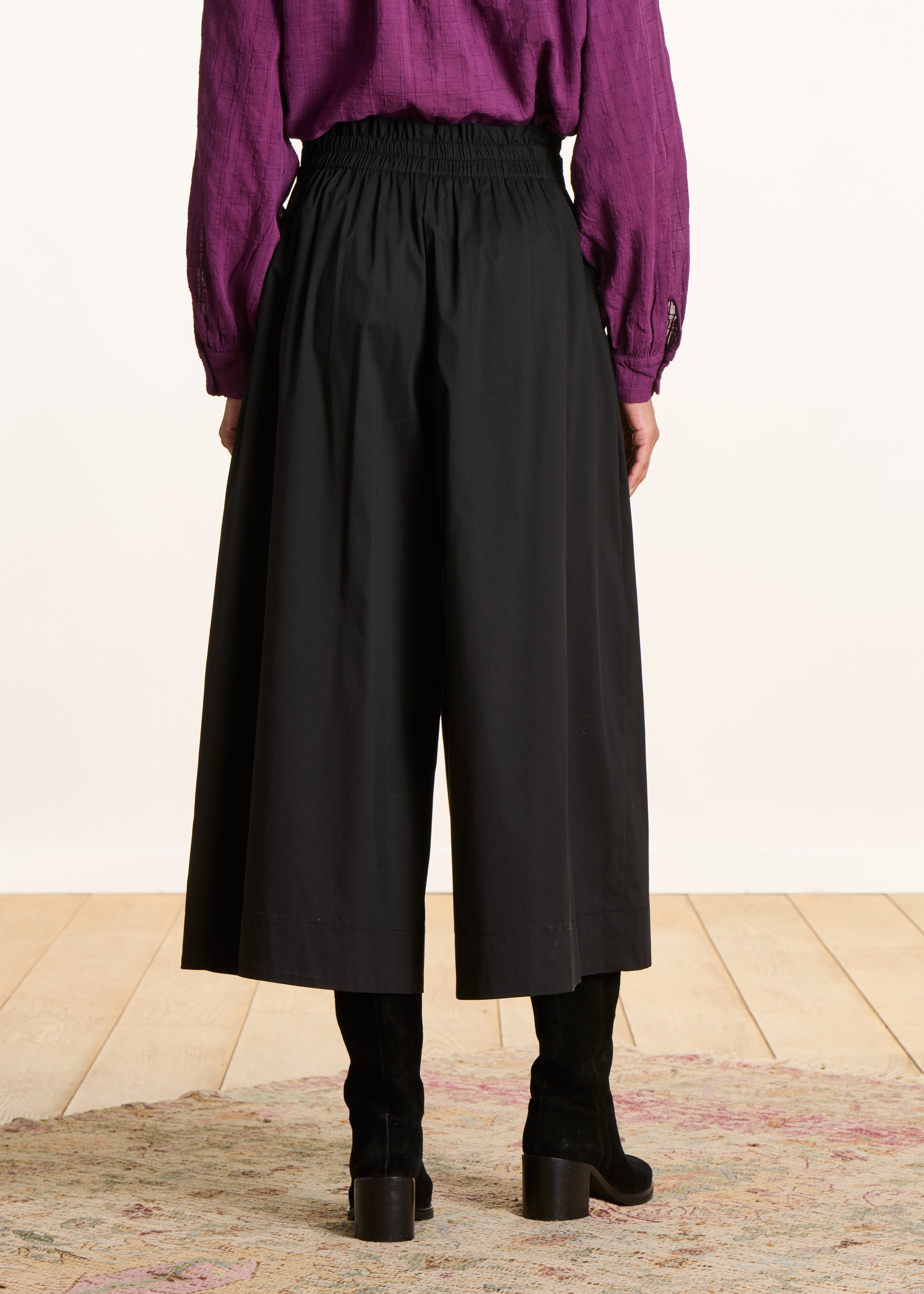 la-f-e-marabout-e-dactus-hose-schwarz-7-8-weit-baumwolle image 3