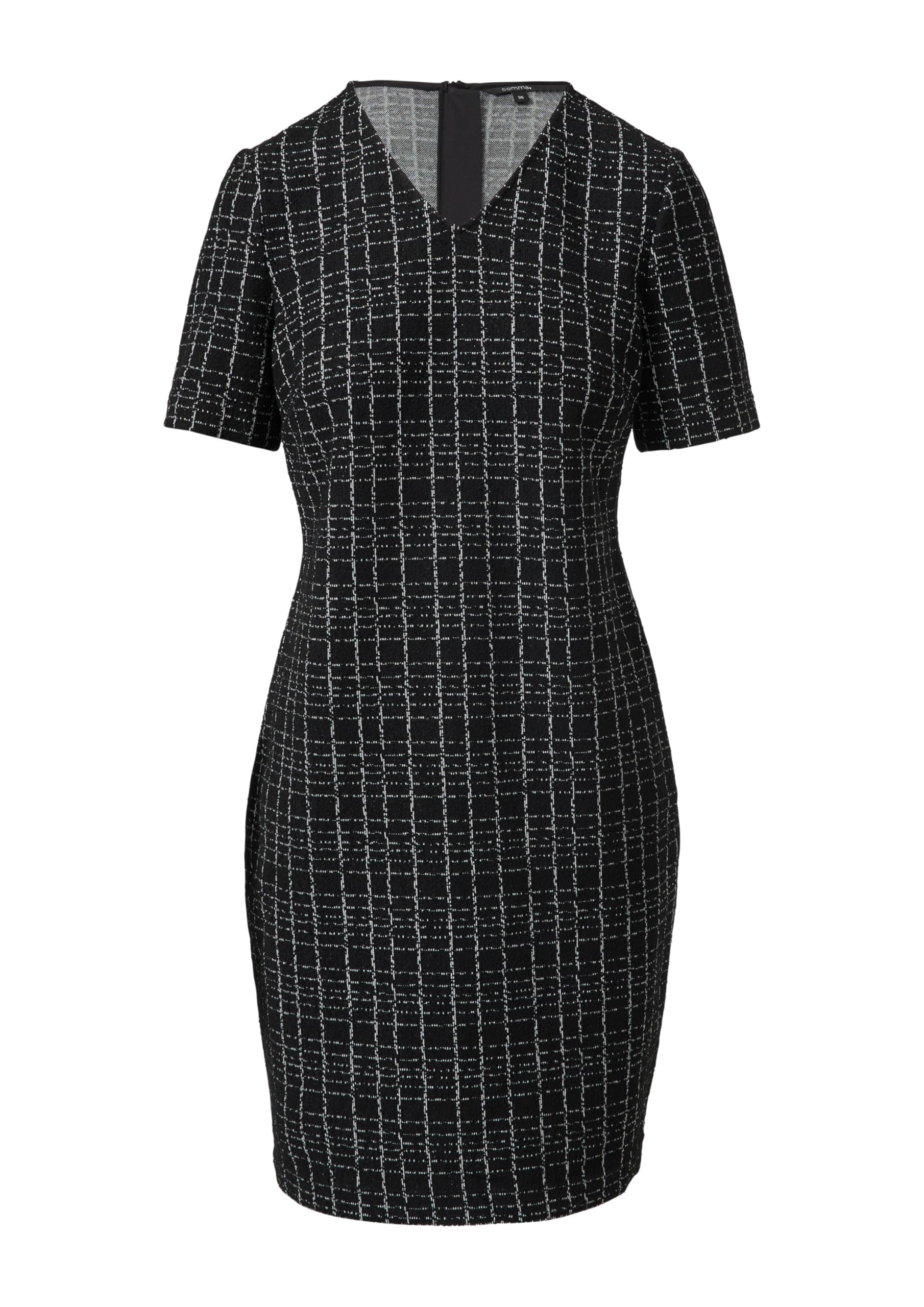comma-boucl-kleid-karo-gr-42-elastisch-kurz image 3