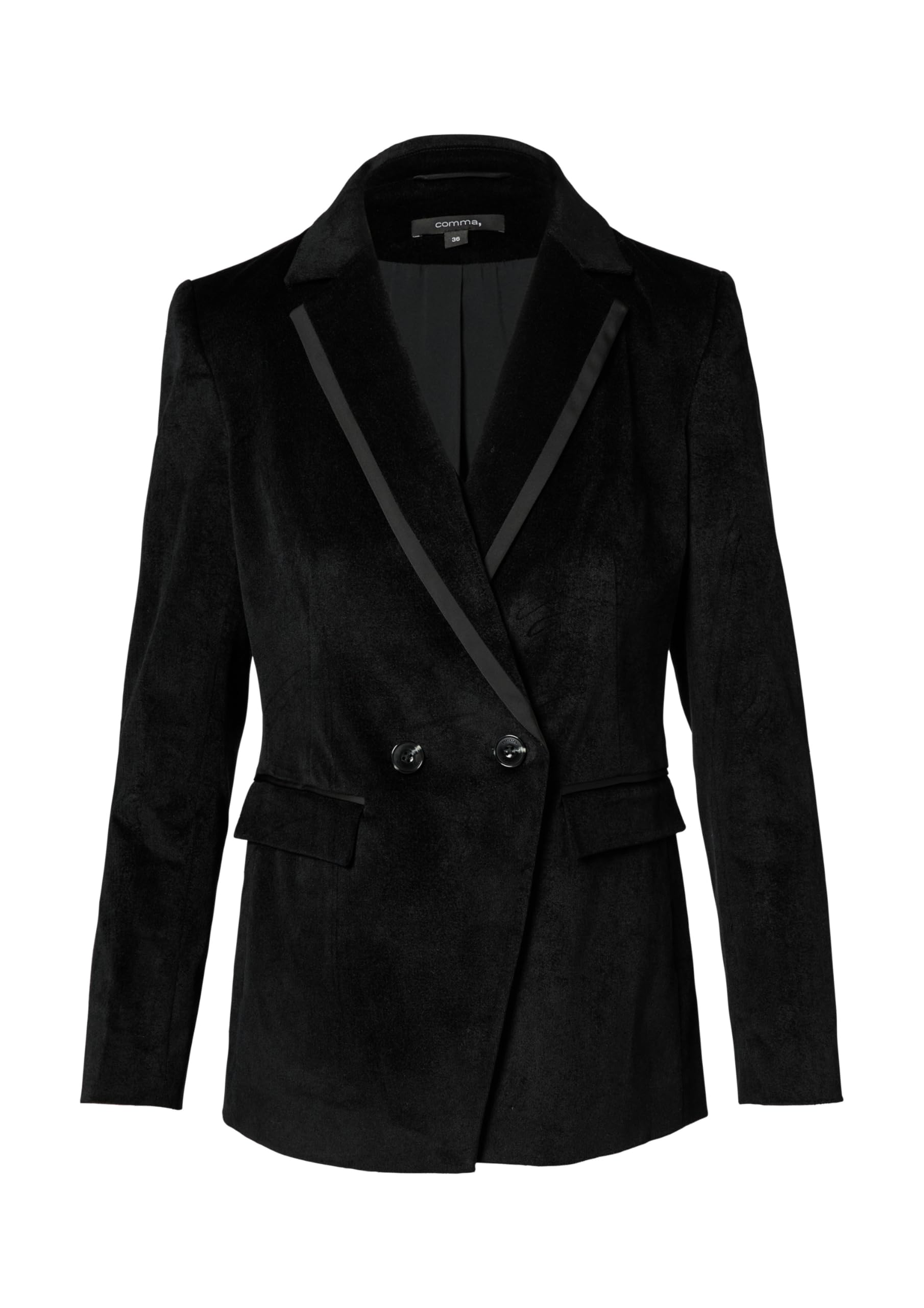 comma-samt-blazer-mit-satin-details-blazer-gr-e-42-gef-ttert image 3