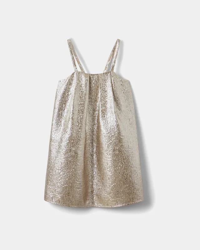 sofie-schnoor-young-andysy-kleid-light-gold-jacquard-festlich image 1