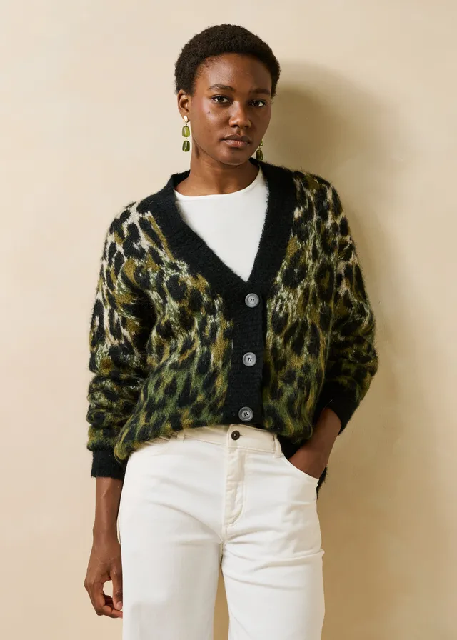 la-f-e-marabout-e-groove-strickjacke-kaki-mohair-animal image 1