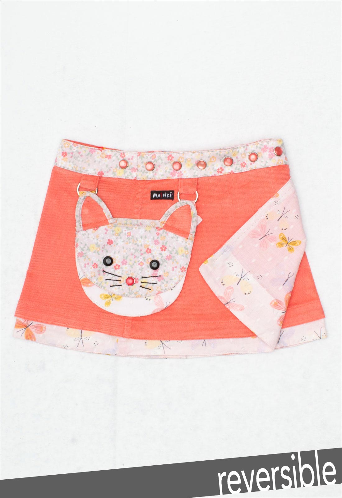 moshiki-hot-cookie-kids-2-cord-wickelrock-24-cm-kitty-baumwolle image 1