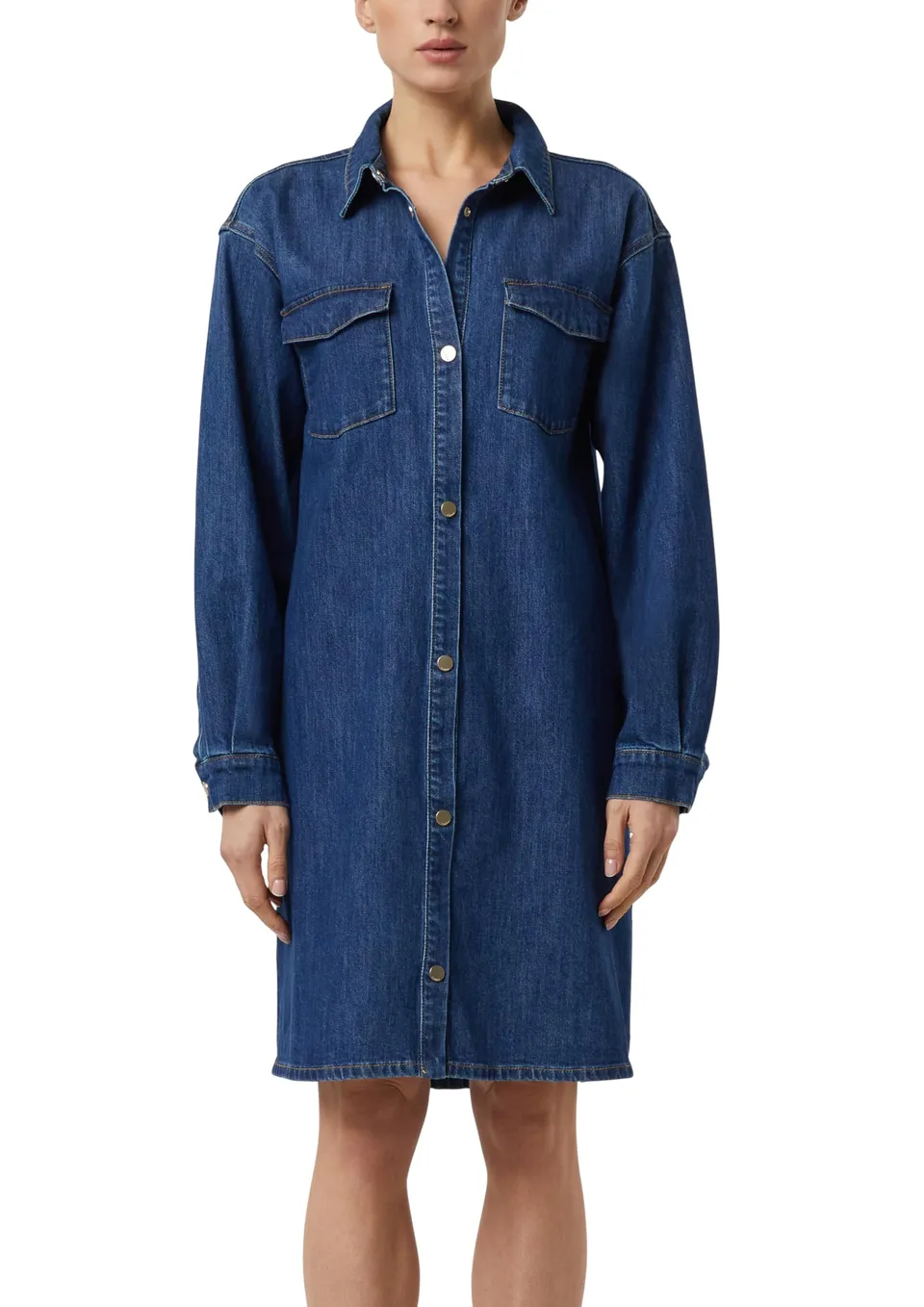 comma-damen-hemdblusenkleid-denim-loose-fit-gr-34 image 1