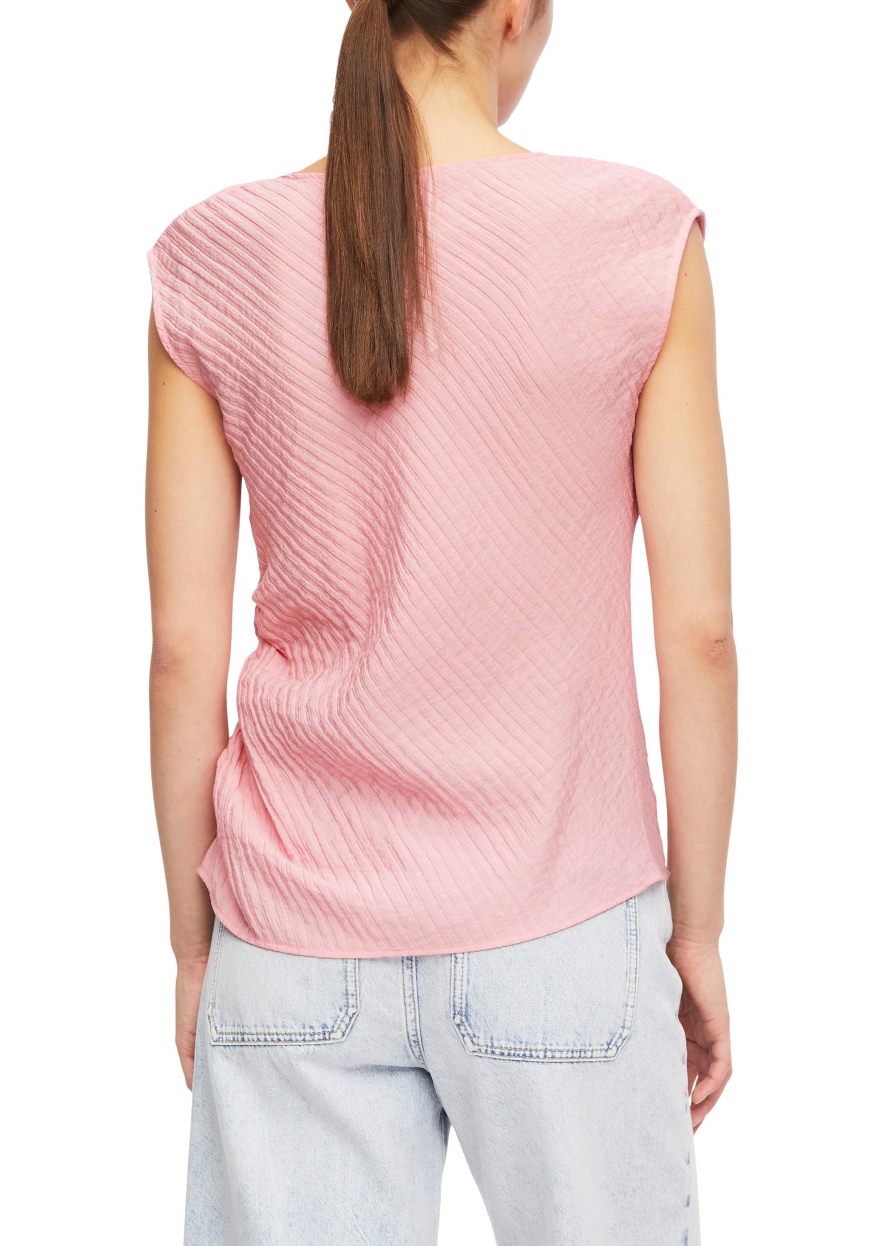 comma-blouses-bluse-seersucker-wasserfall-kurzarm-gr-42-rosa image 2