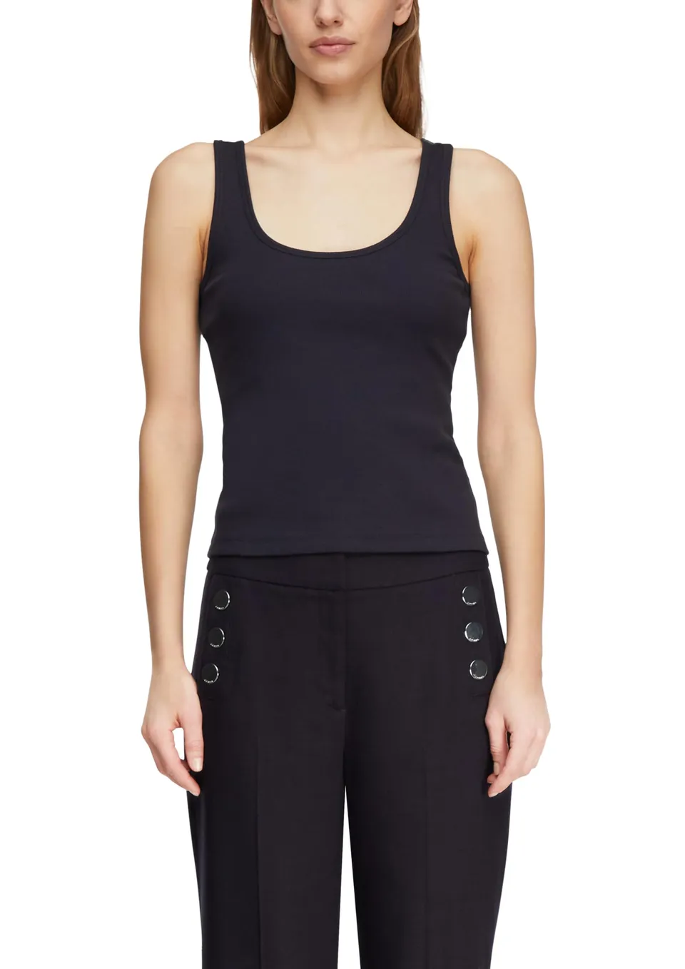 comma-ripp-tanktop-v-ausschnitt-rmellos-schmal image 1