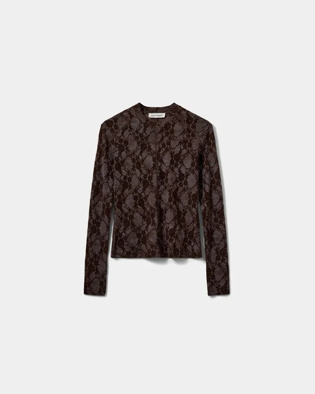 sofie-schnoor-women-spitzentop-dark-plum-samt-fitted image 1