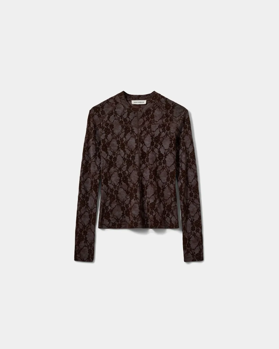 sofie-schnoor-women-spitzentop-dark-plum-samt-fitted image 1