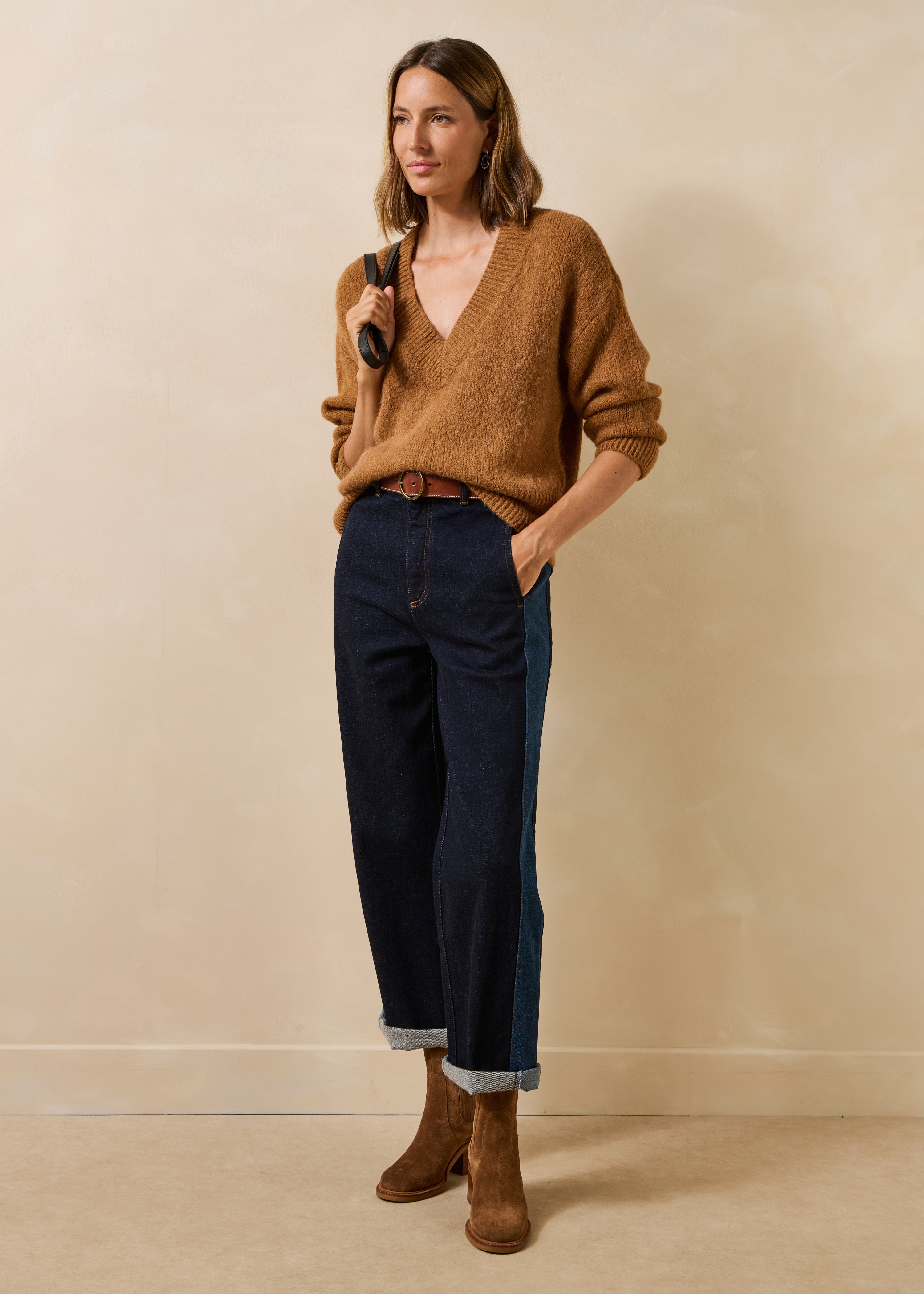 la-f-e-marabout-e-gity-pullover-camel-v-ausschnitt-alpaka image 2