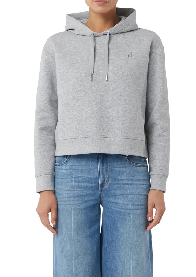 comma-verk-rztes-sweatshirt-kapuze-logo-stickerei-steingrau-44 image 1