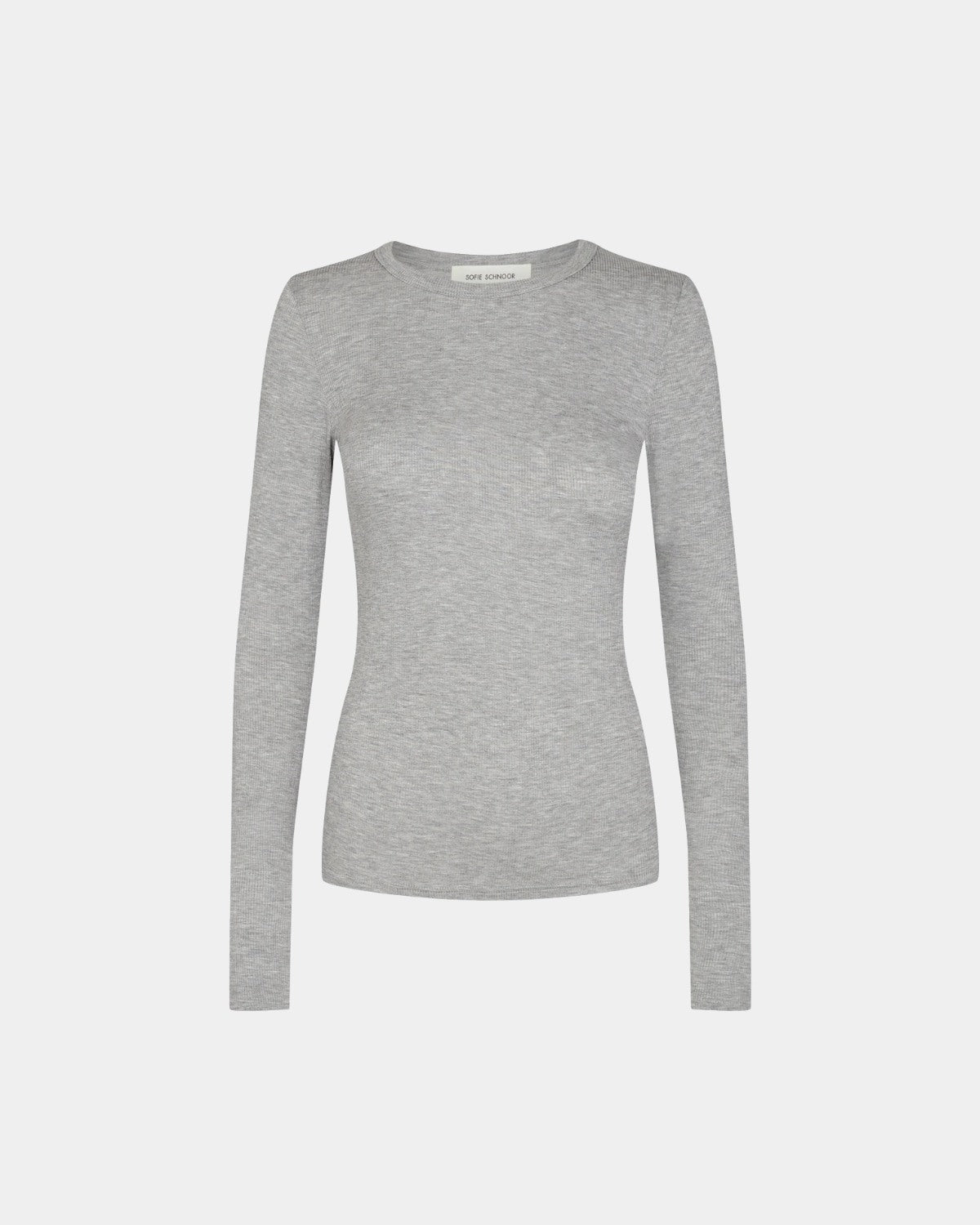 sofie-schnoor-women-petriciasw-langarmshirt-grey-mel-xs-slimfit image 1