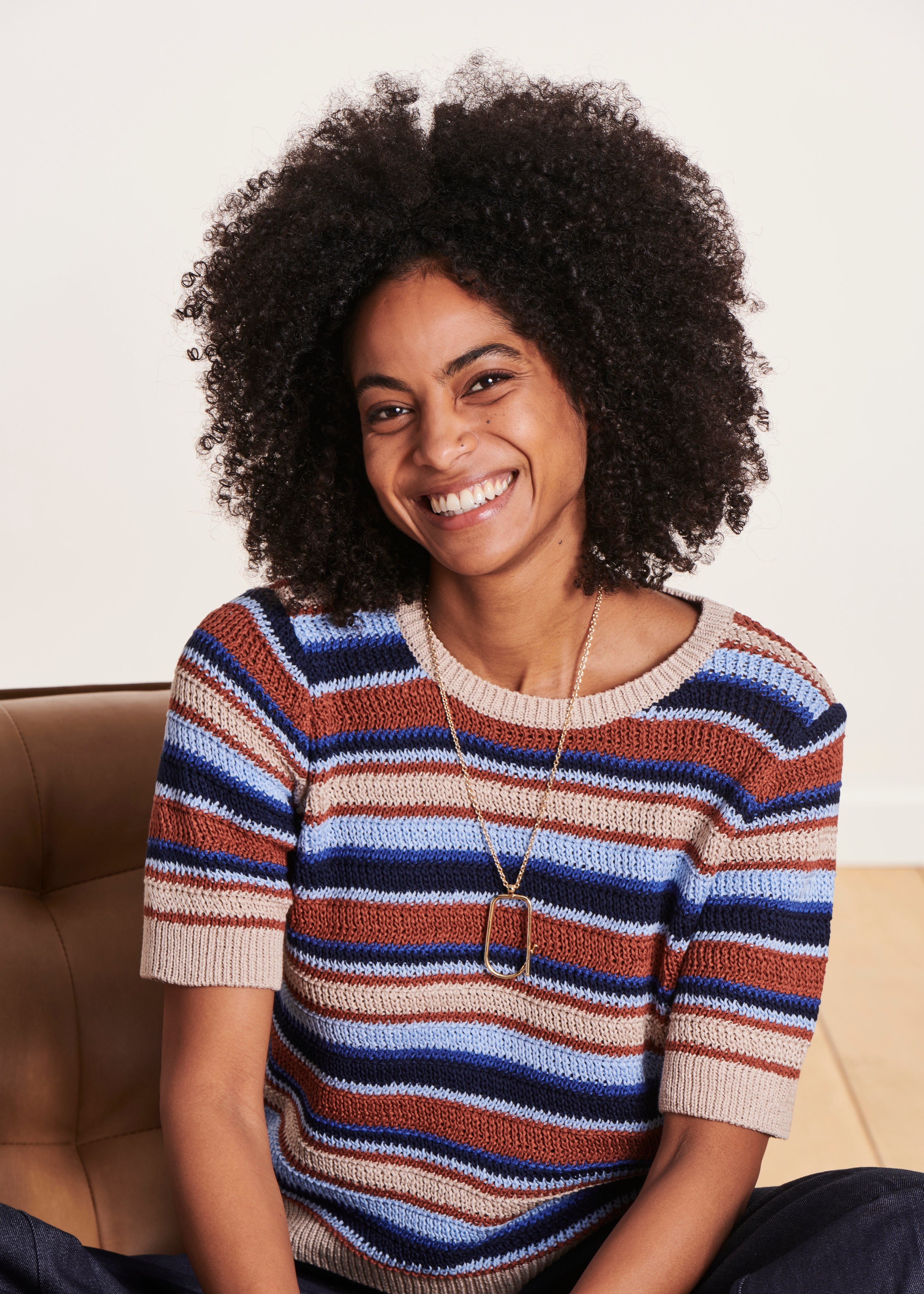 la-f-e-marabout-e-danuta-pullover-bunt-streifen-kurzarm image 1