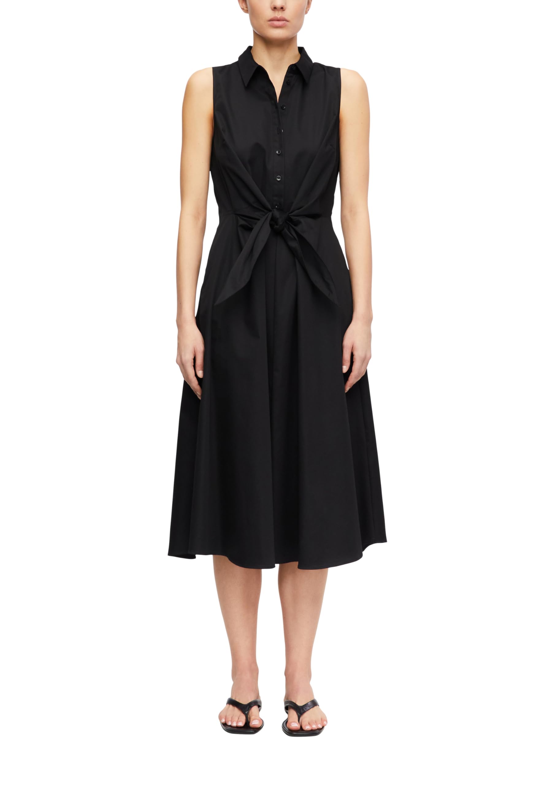comma-dresses-kleid-a-linie-gr-34-schwarz-rmellos-bindedetail image 1