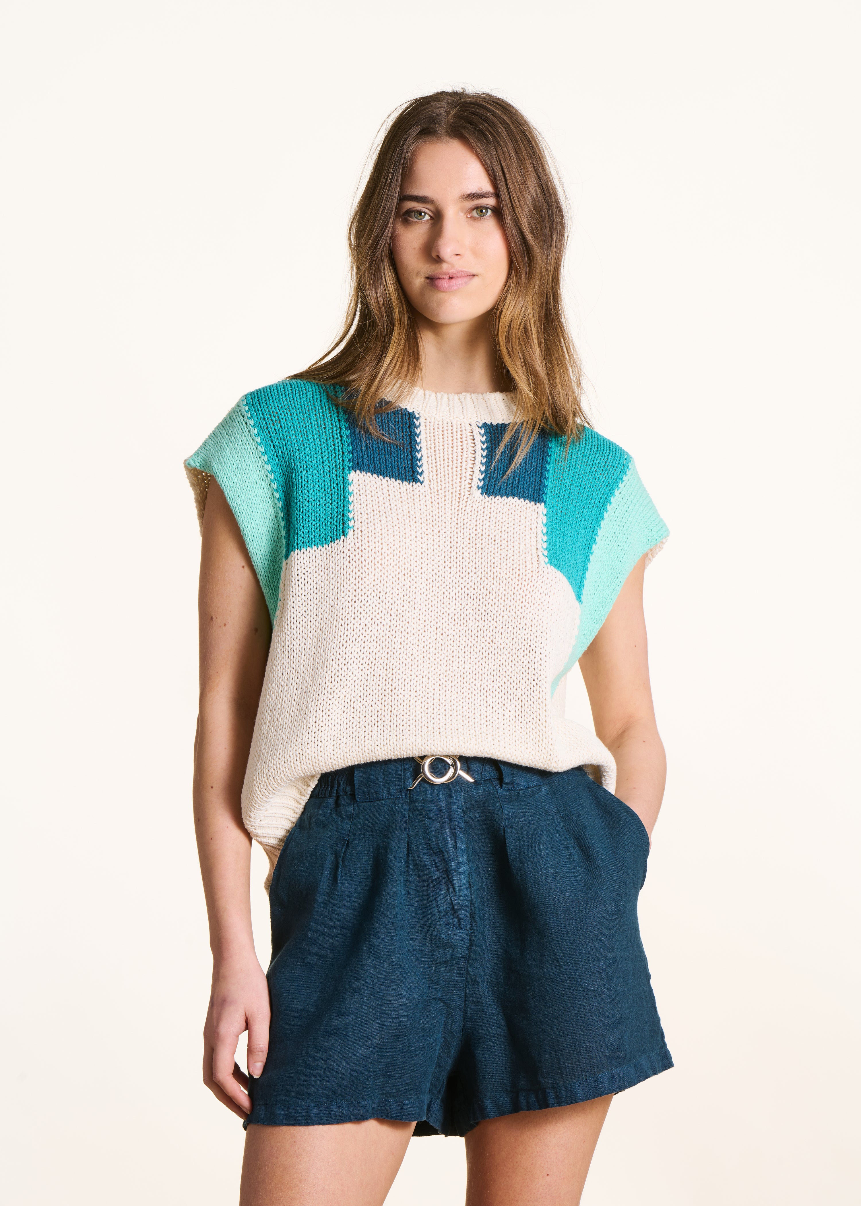 la-f-e-marabout-e-floyd-pullover-kurz-wei-blau-lagune image 1