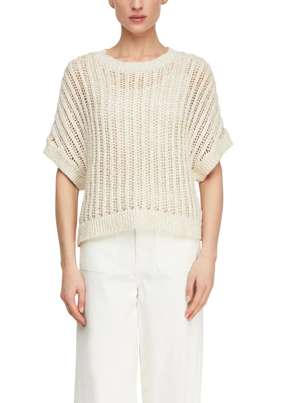 comma-strickpullover-damen-kurzarm-pailletten-gr-e-s image 1