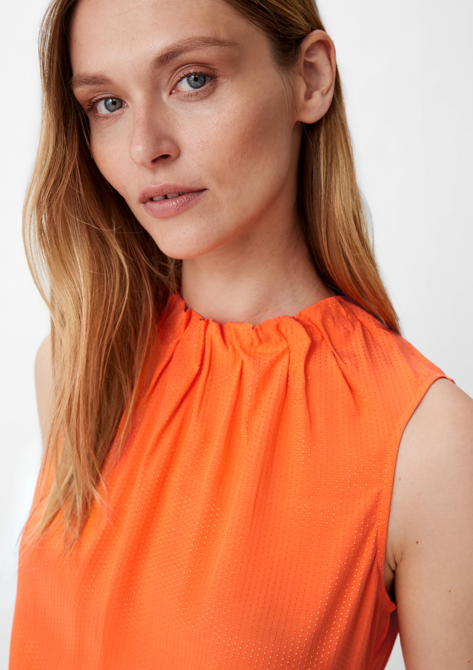 comma-viskosebluse-raffung-damen-orange-gr-38 image 3