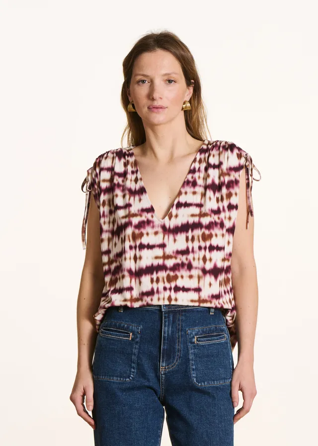 la-f-e-marabout-e-filou-t-shirt-tie-dye-bordeaux-ecru-viskose image 1