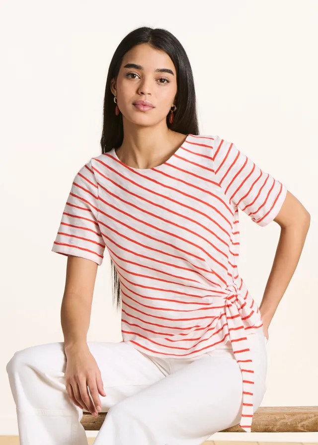 la-f-e-marabout-e-facil-t-shirt-ecru-orange-streifen-gr-m image 1