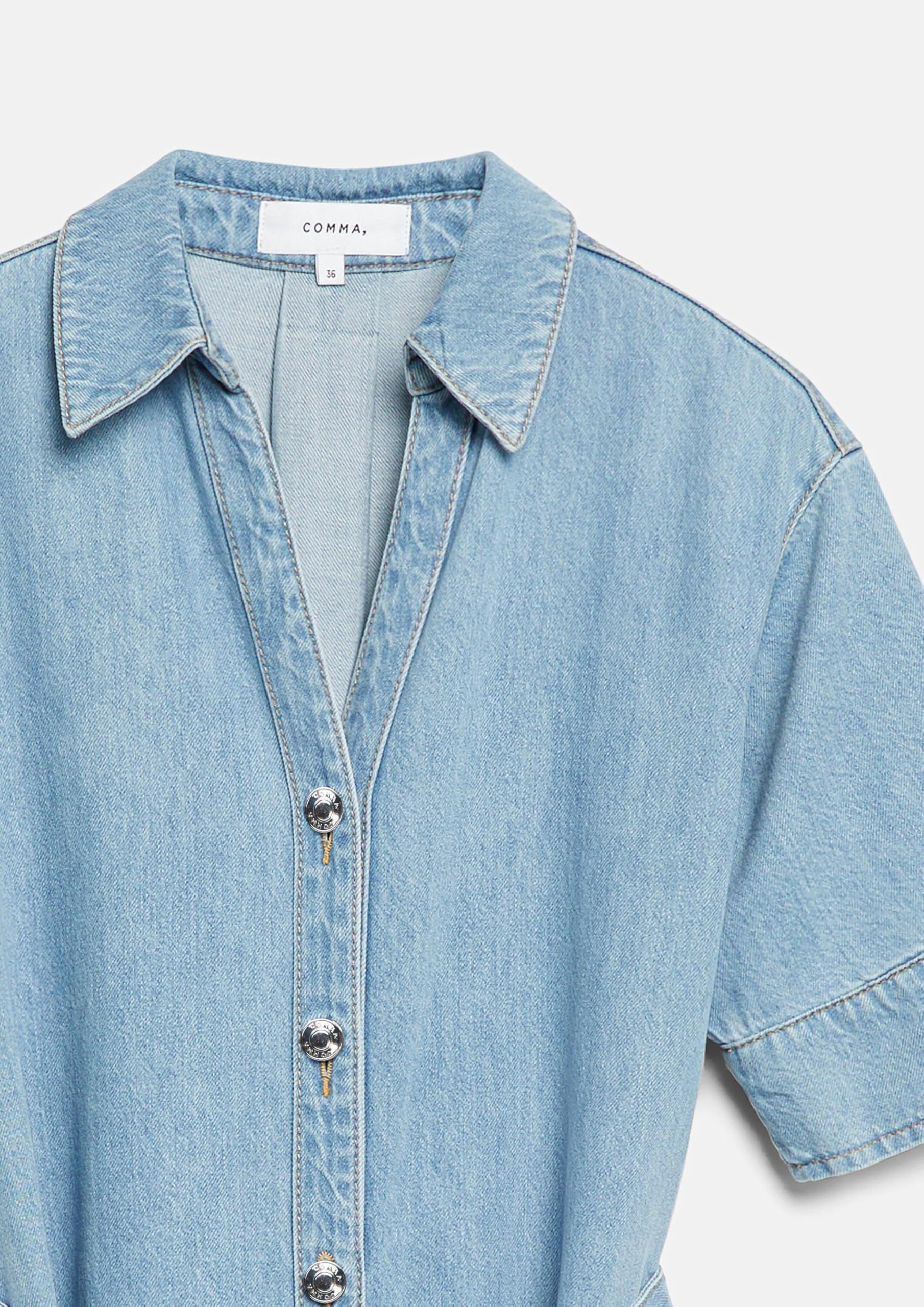 comma-hemdkleid-lyocell-denim-midi-g-rtel-damenkleid image 5