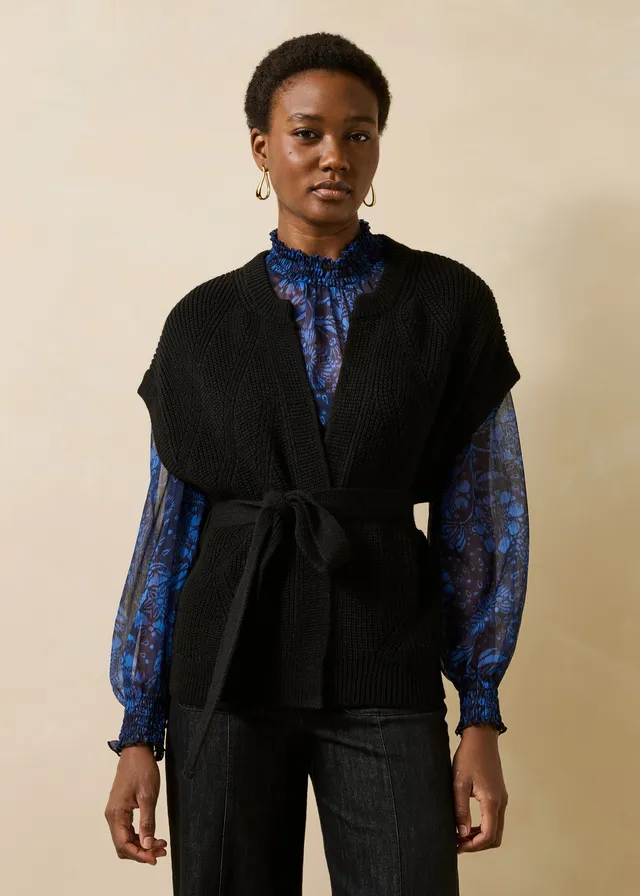 la-f-e-marabout-e-gloset-strickweste-schwarz-wolle image 1
