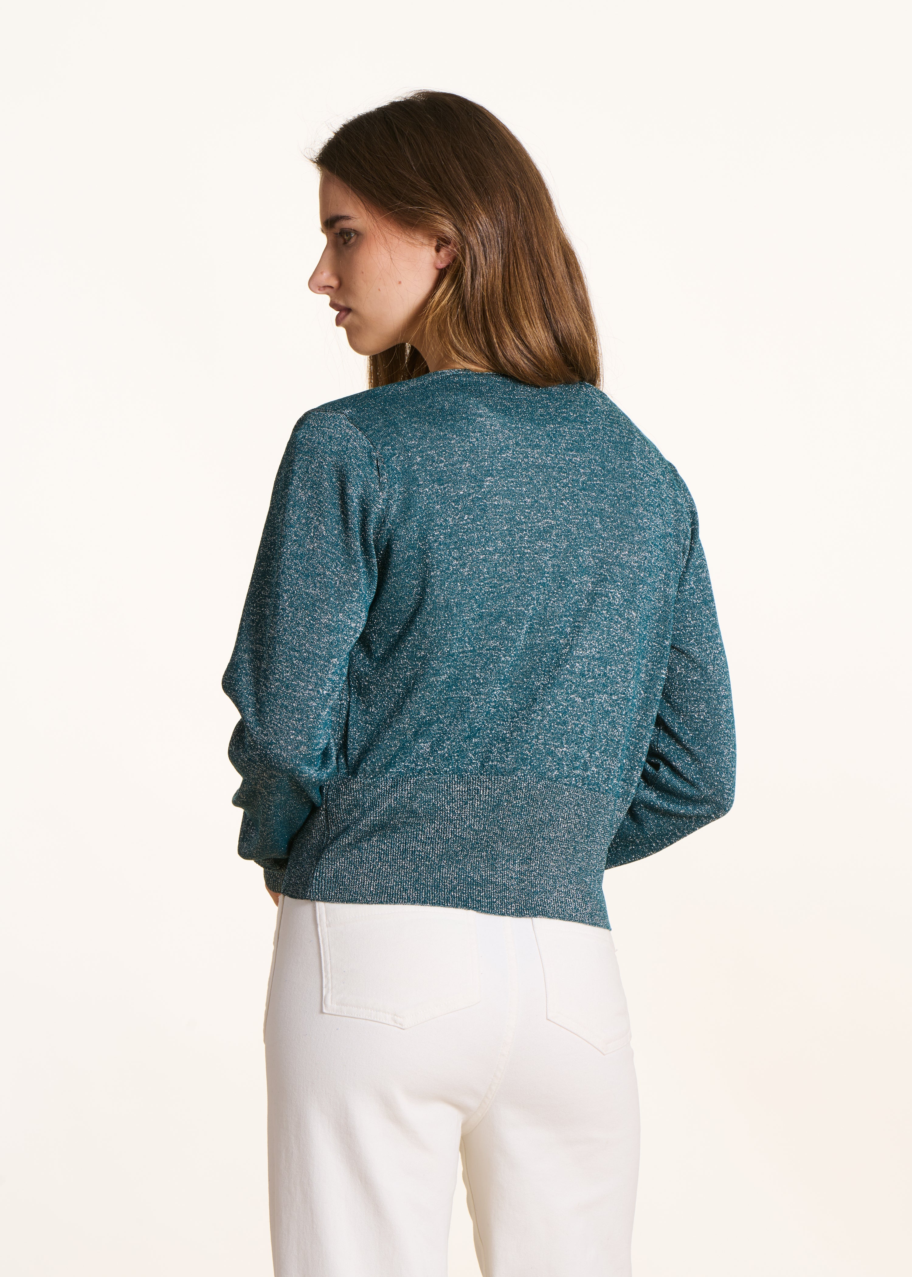 la-f-e-marabout-e-pulls-gilets-cardigan-petrol-v-ausschnitt image 3