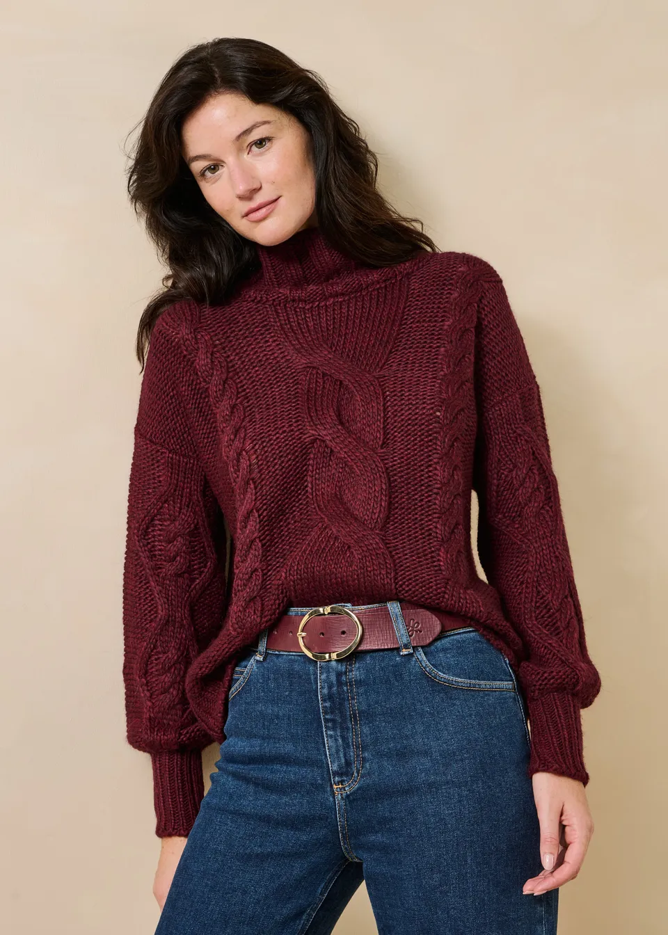 la-f-e-marabout-e-grissi-pullover-bordeaux-zopfmuster image 1