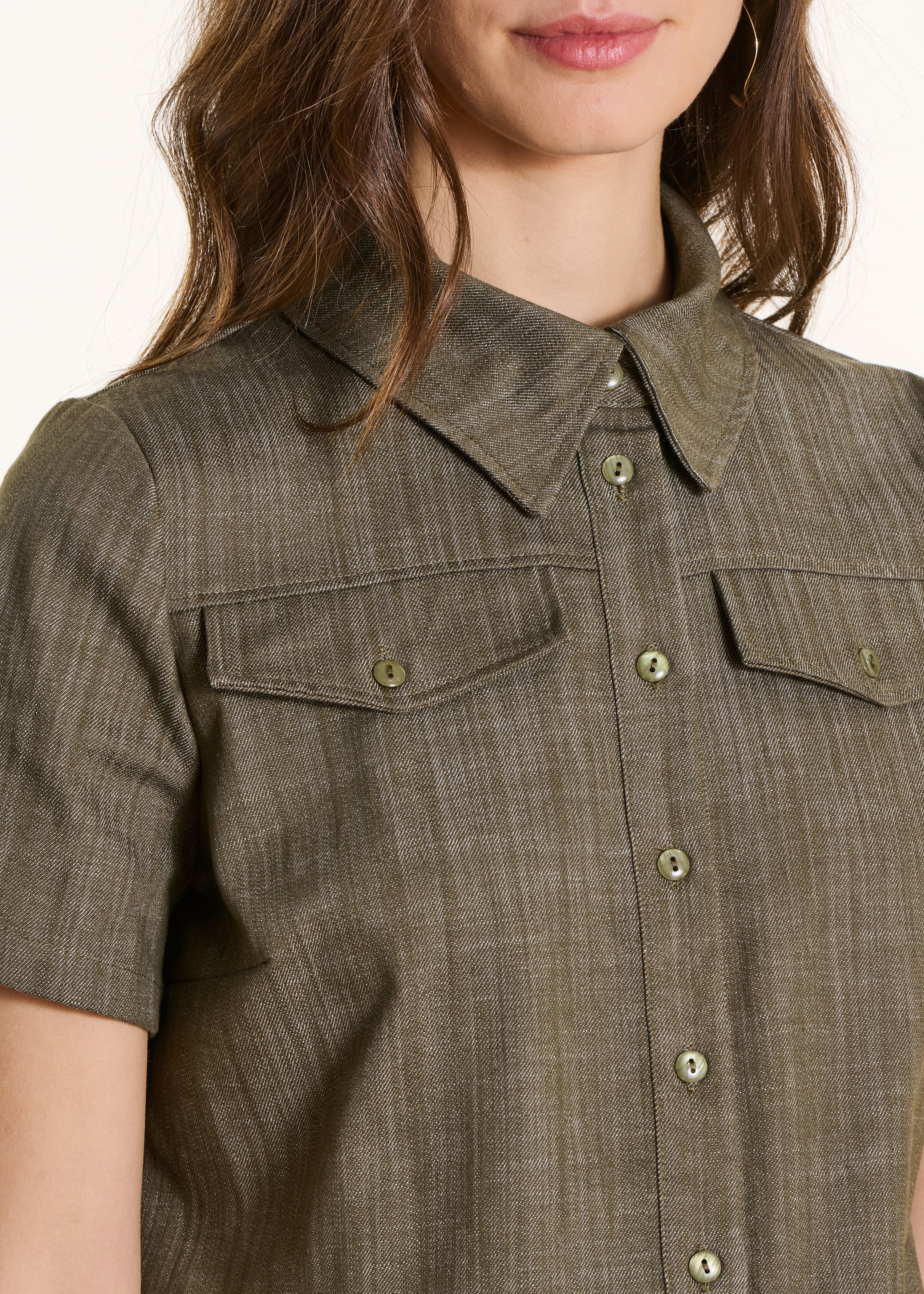 la-f-e-marabout-e-diaby-bluse-kurzarm-denim-khaki-gr-36 image 5