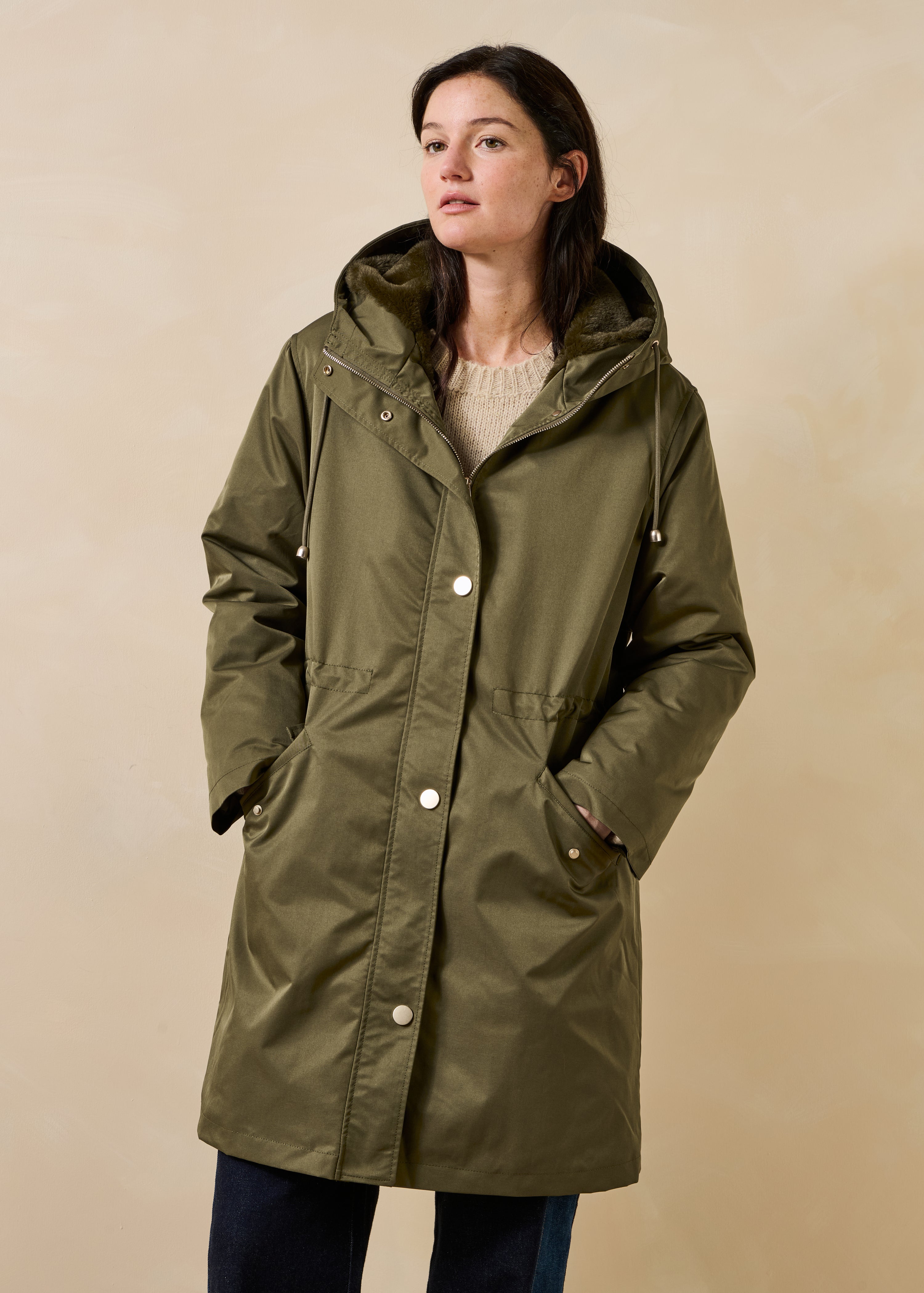 la-f-e-marabout-e-granix-parka-kaki-kunstfell image 2