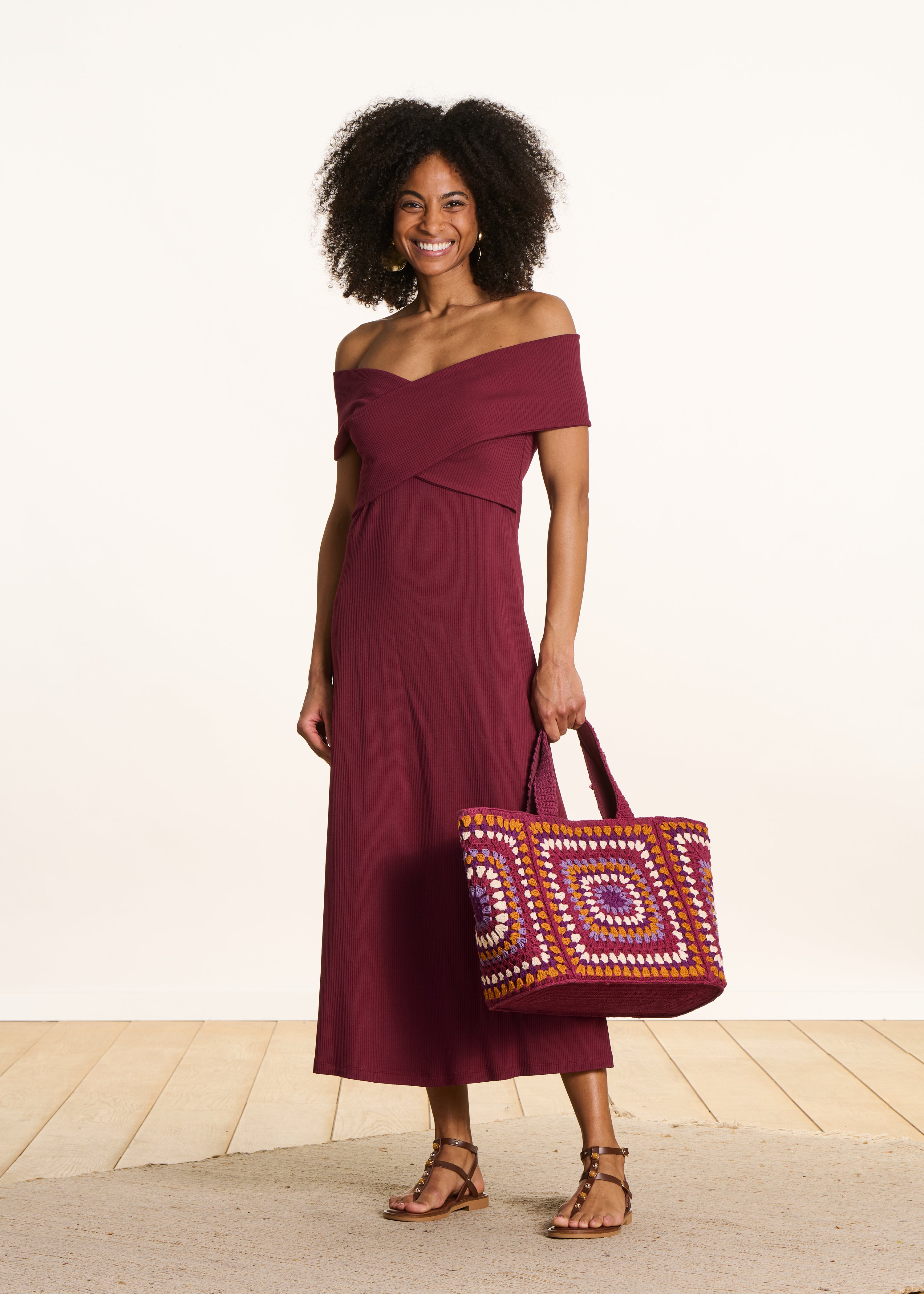 la-f-e-marabout-e-faon-kleid-bordeaux-bardot-midi-xs-xl image 2