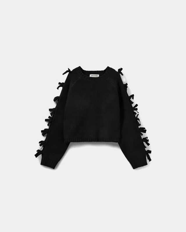 sofie-schnoor-permelisw-bow-knit-sweater-schwarz-cashmere image 1