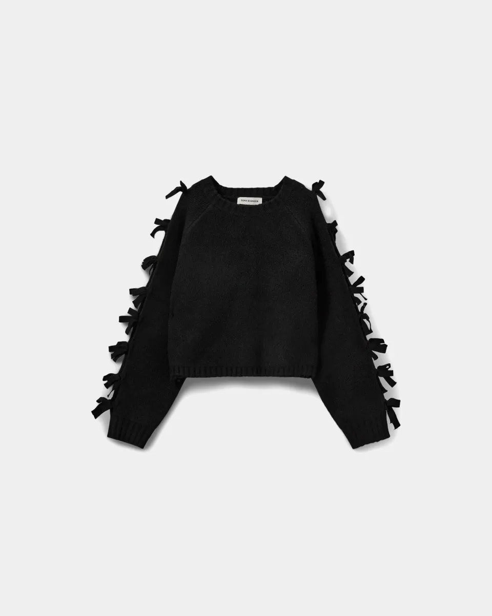 sofie-schnoor-permelisw-bow-knit-sweater-schwarz-cashmere image 1