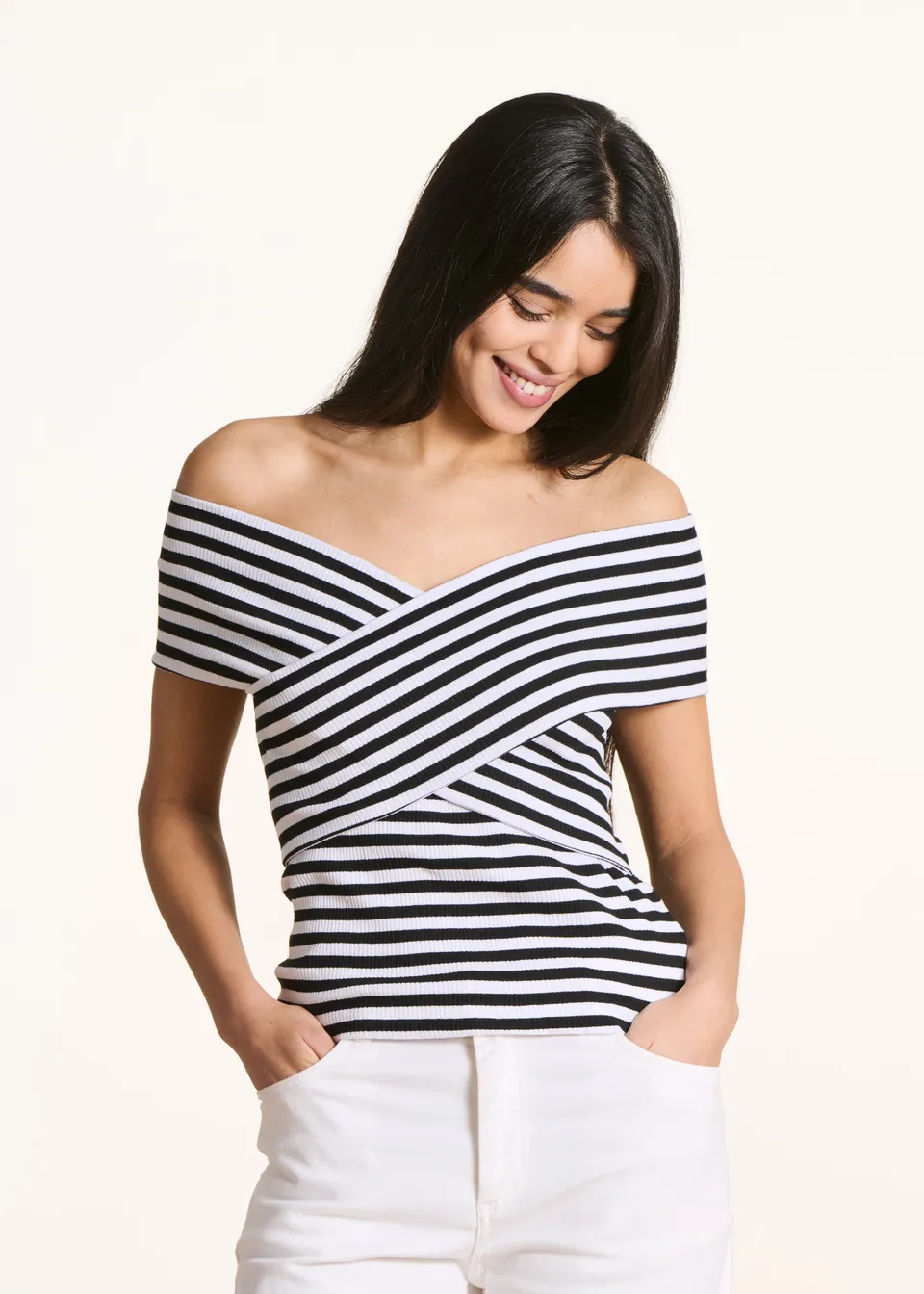 la-f-e-marabout-e-t-shirt-wei-gestreift-bio-baumwolle image 1