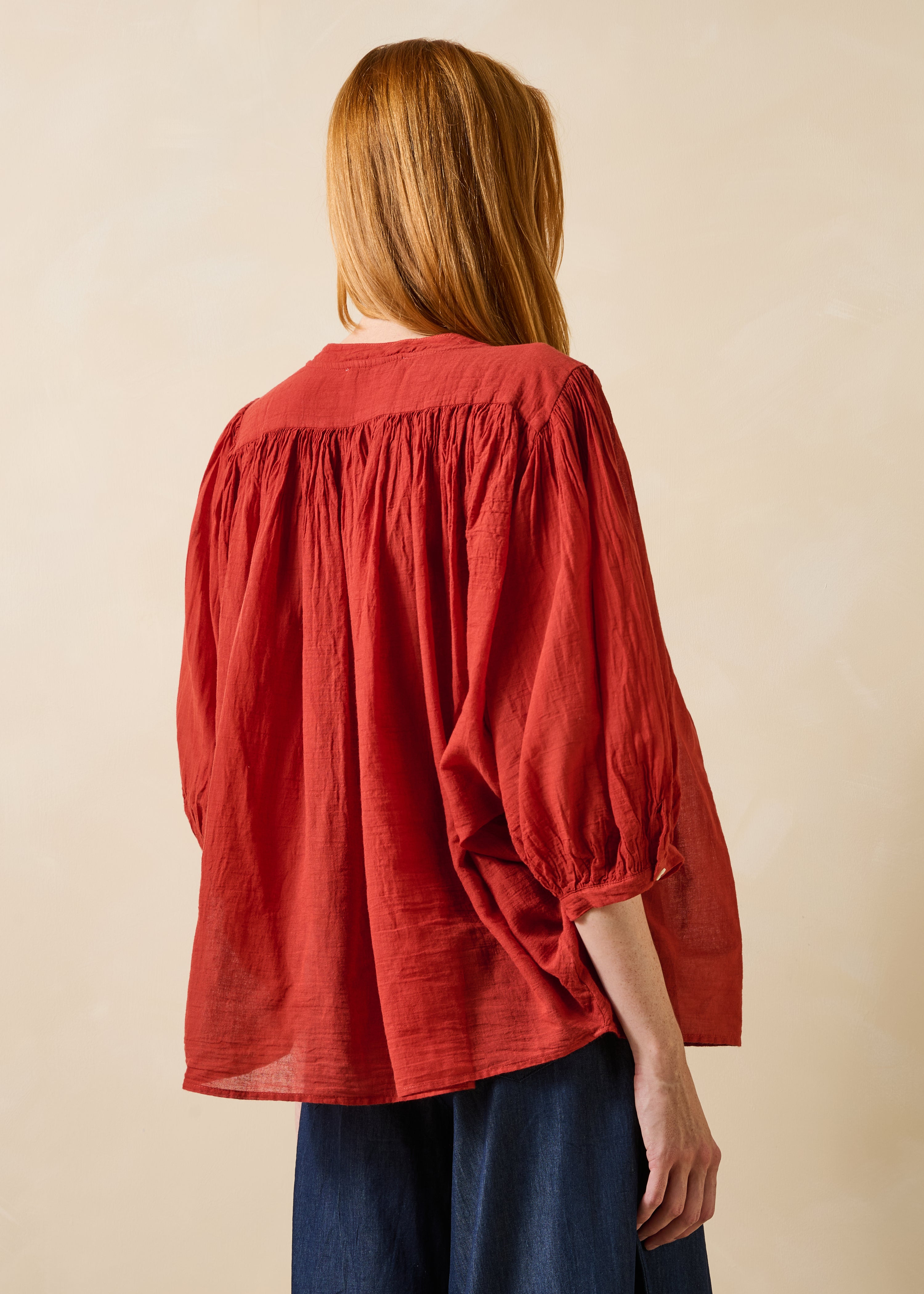 la-f-e-marabout-e-douwina-bluse-rot-baumwollvoile image 3