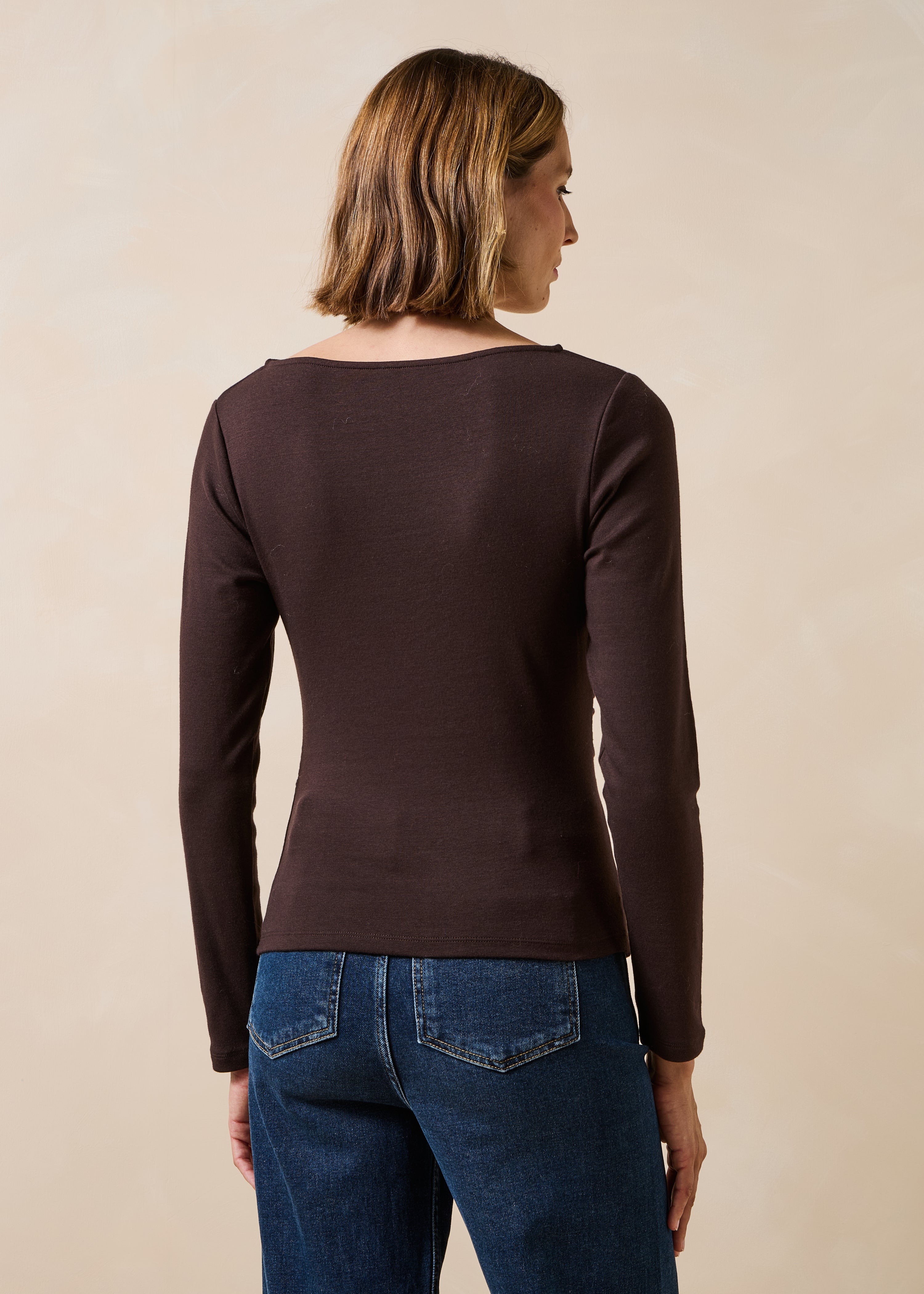 la-f-e-marabout-e-giverny-t-shirt-braun-langarm-modal image 3