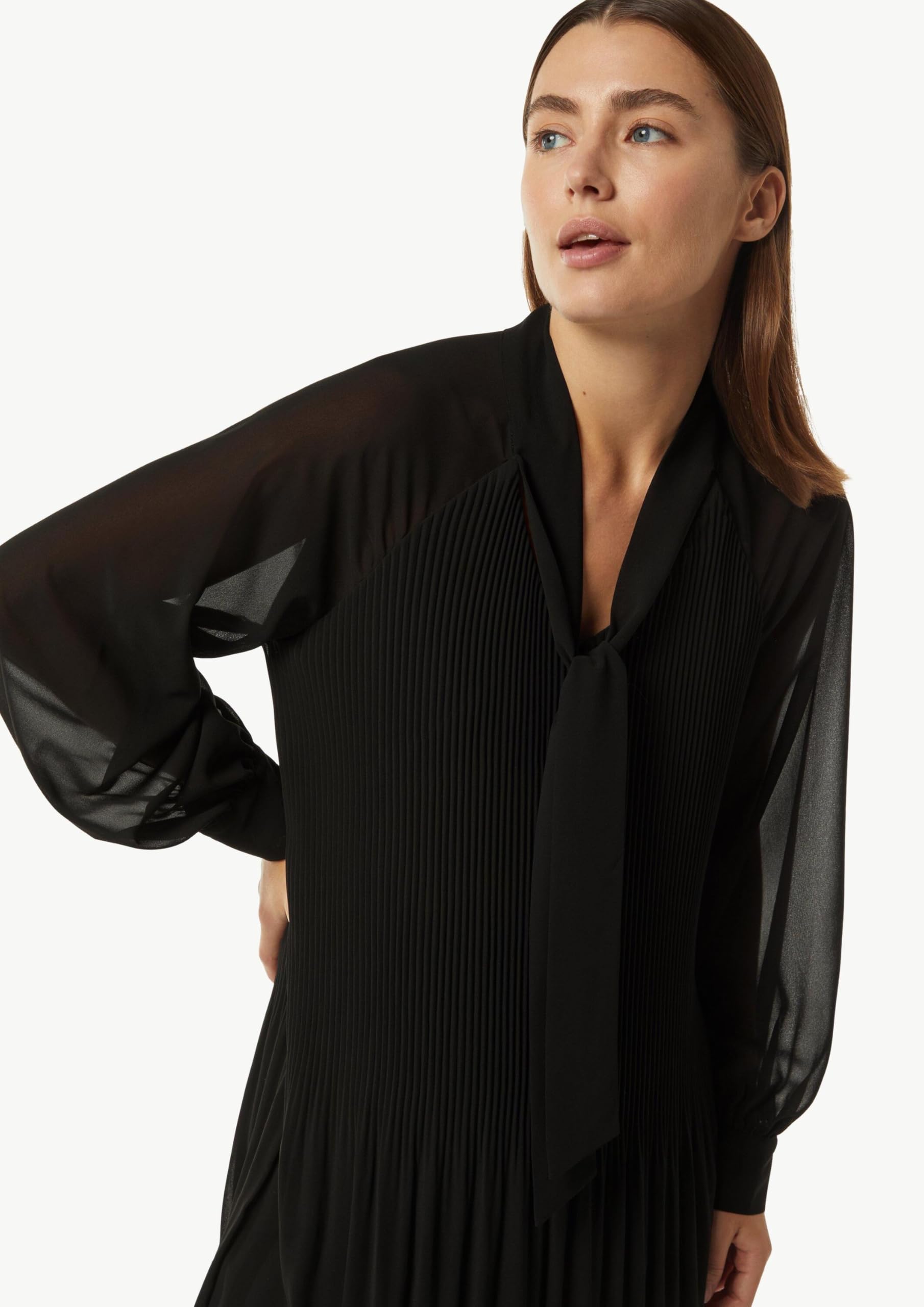 comma-chiffon-plisseekleid-mit-schleifen-detail-gr-46 image 4