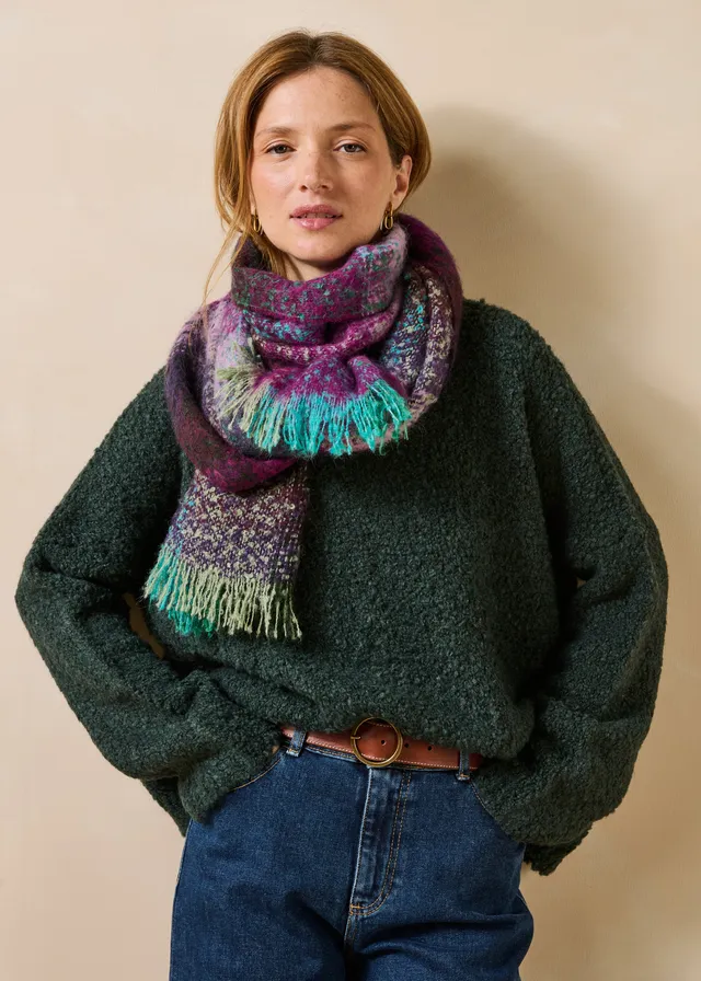 la-f-e-marabout-e-grawel-schal-damen-bunt-karo-mohair-fransen image 1