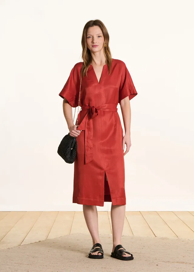 la-f-e-marabout-e-felion-kleid-brique-leinen-midi image 1