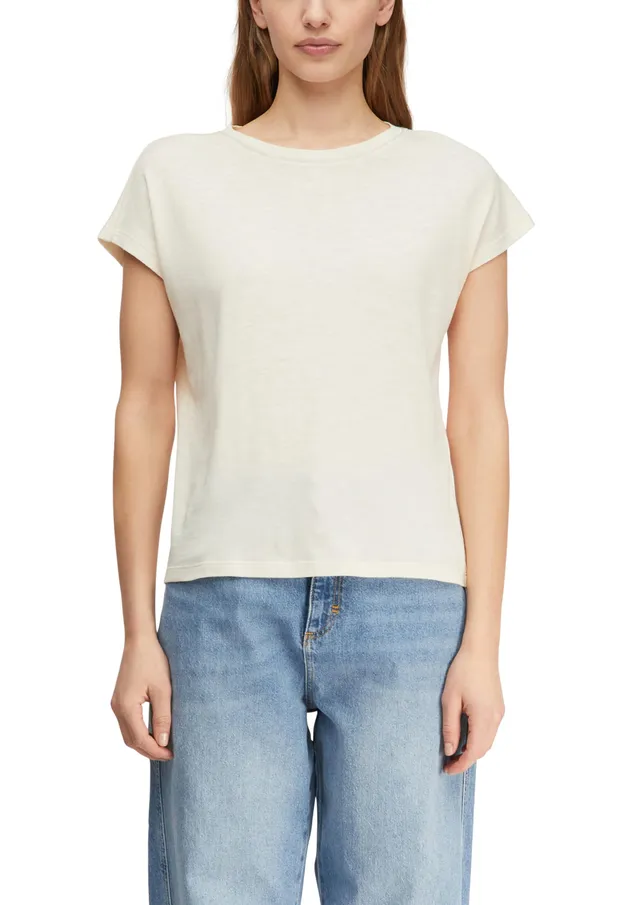comma-t-shirt-regular-fit-rundhals-kurzarm-dunkelbraun image 1