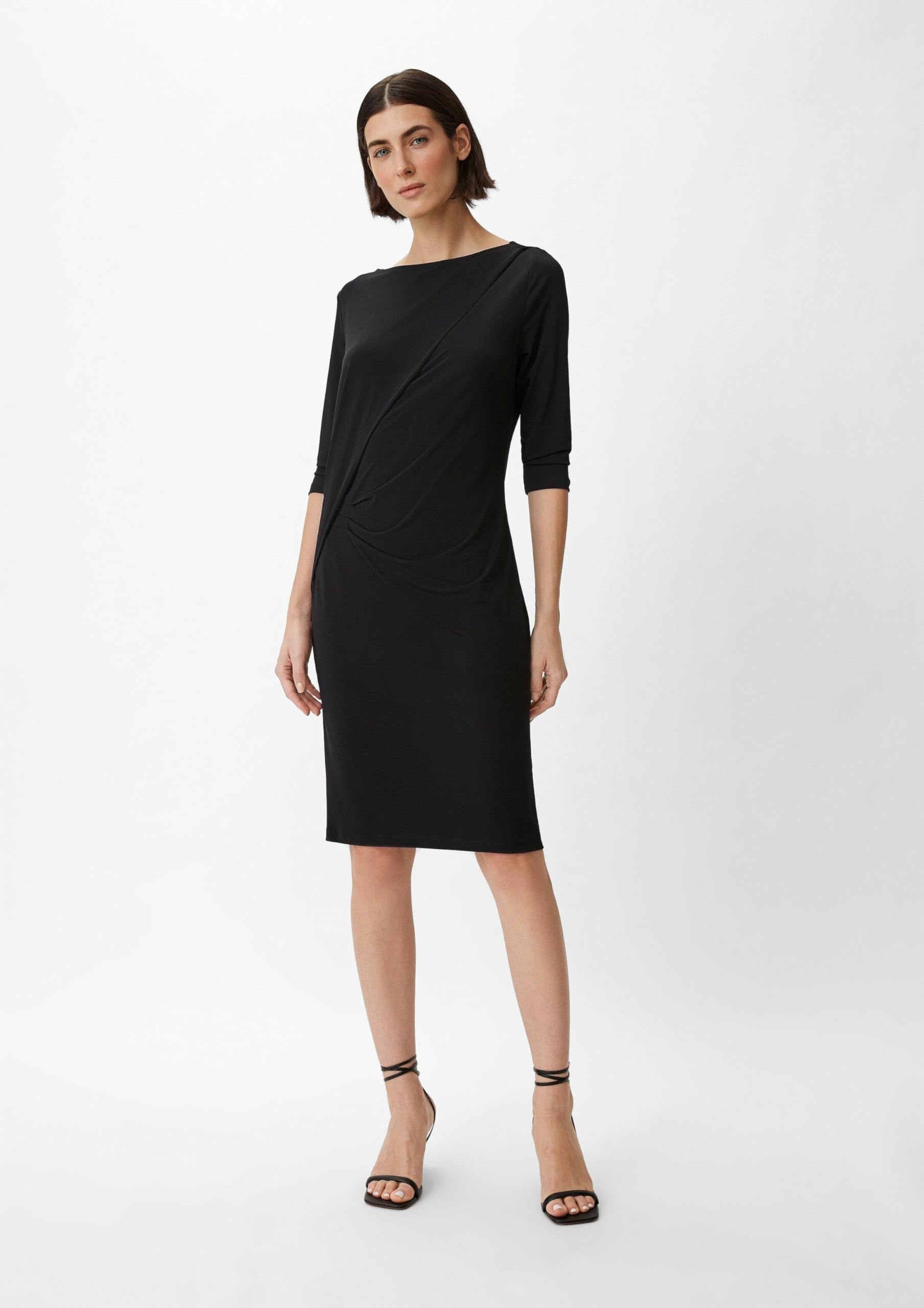 comma-jerseykleid-raffung-damenkleid-gr-38-schwarz image 3