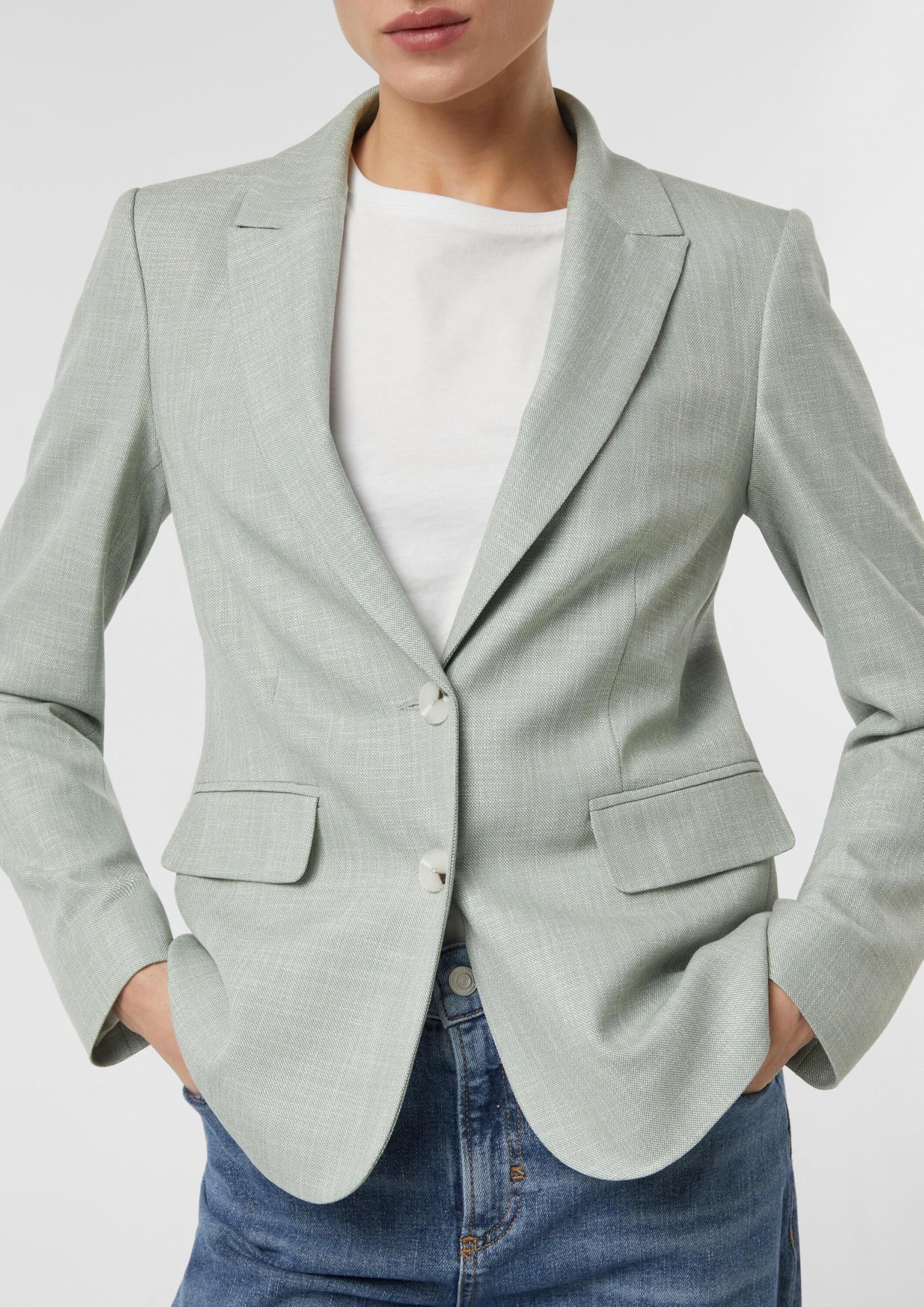 comma-taillierter-blazer-struktur-zwei-knopf-blazer image 4